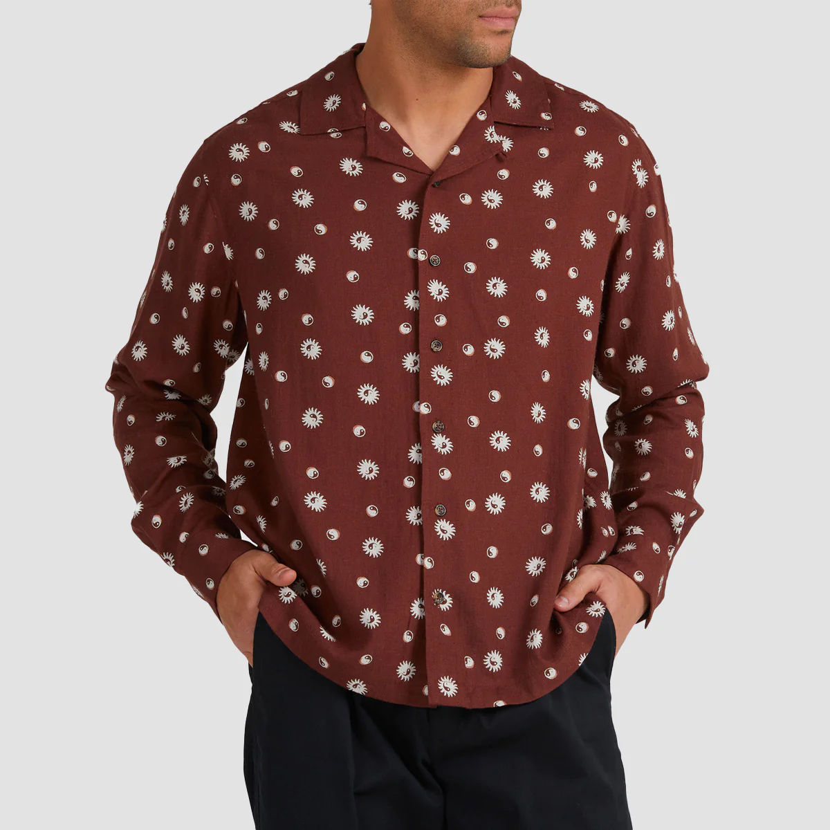 RVCA Balance Act Longsleeve Shirt Cappuccino - Image 2
