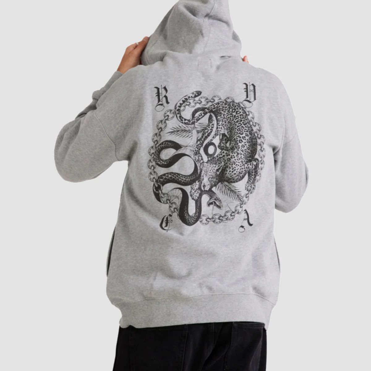RVCA Benj Pullover Hoodie Grey Marle - Image 2
