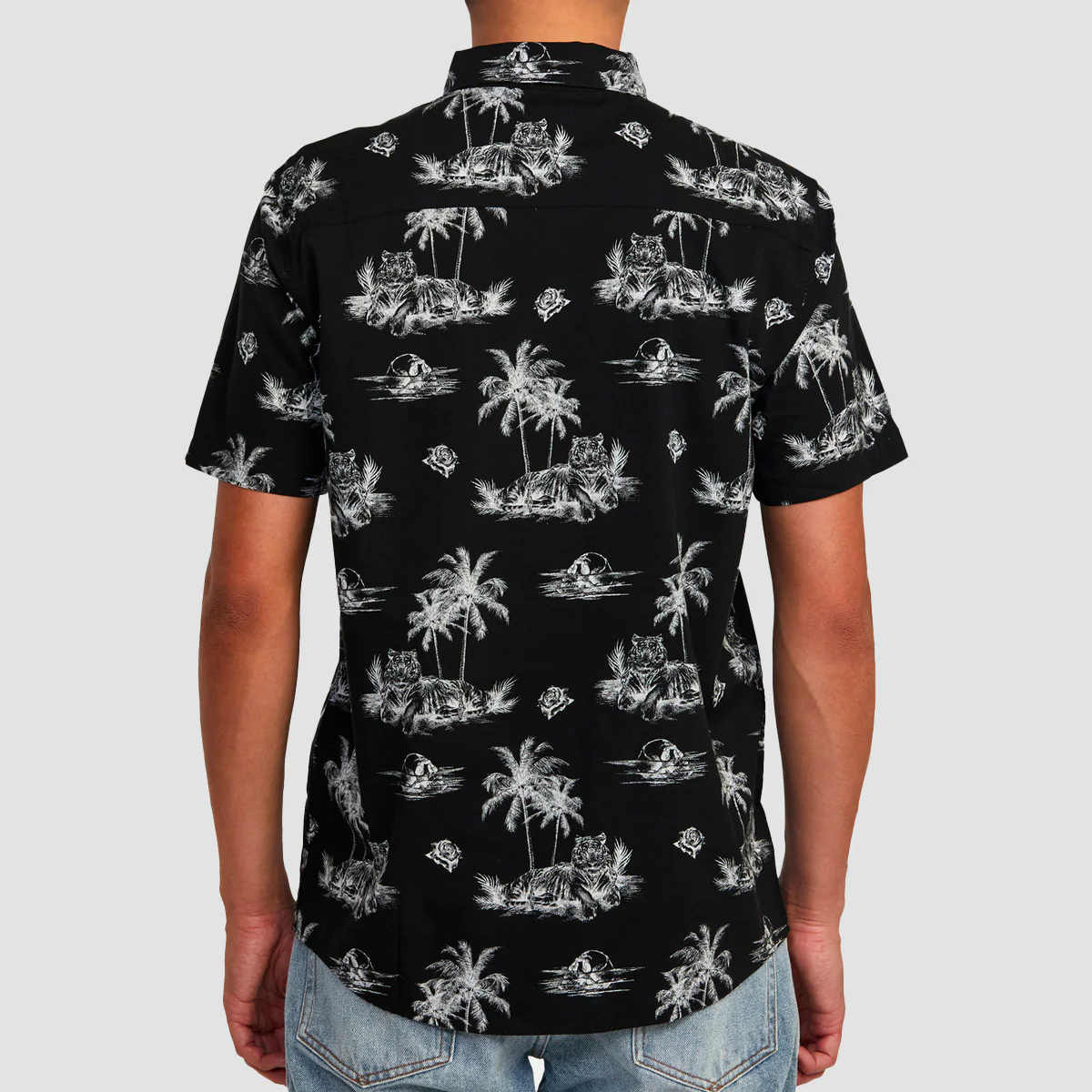 RVCA Benjamin Jean Jean Prowler Short Sleeve Shirt Black - Image 2