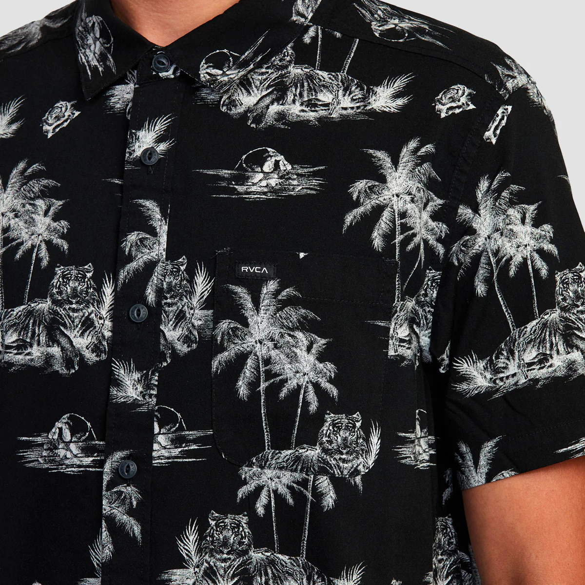RVCA Benjamin Jean Jean Prowler Short Sleeve Shirt Black - Image 3