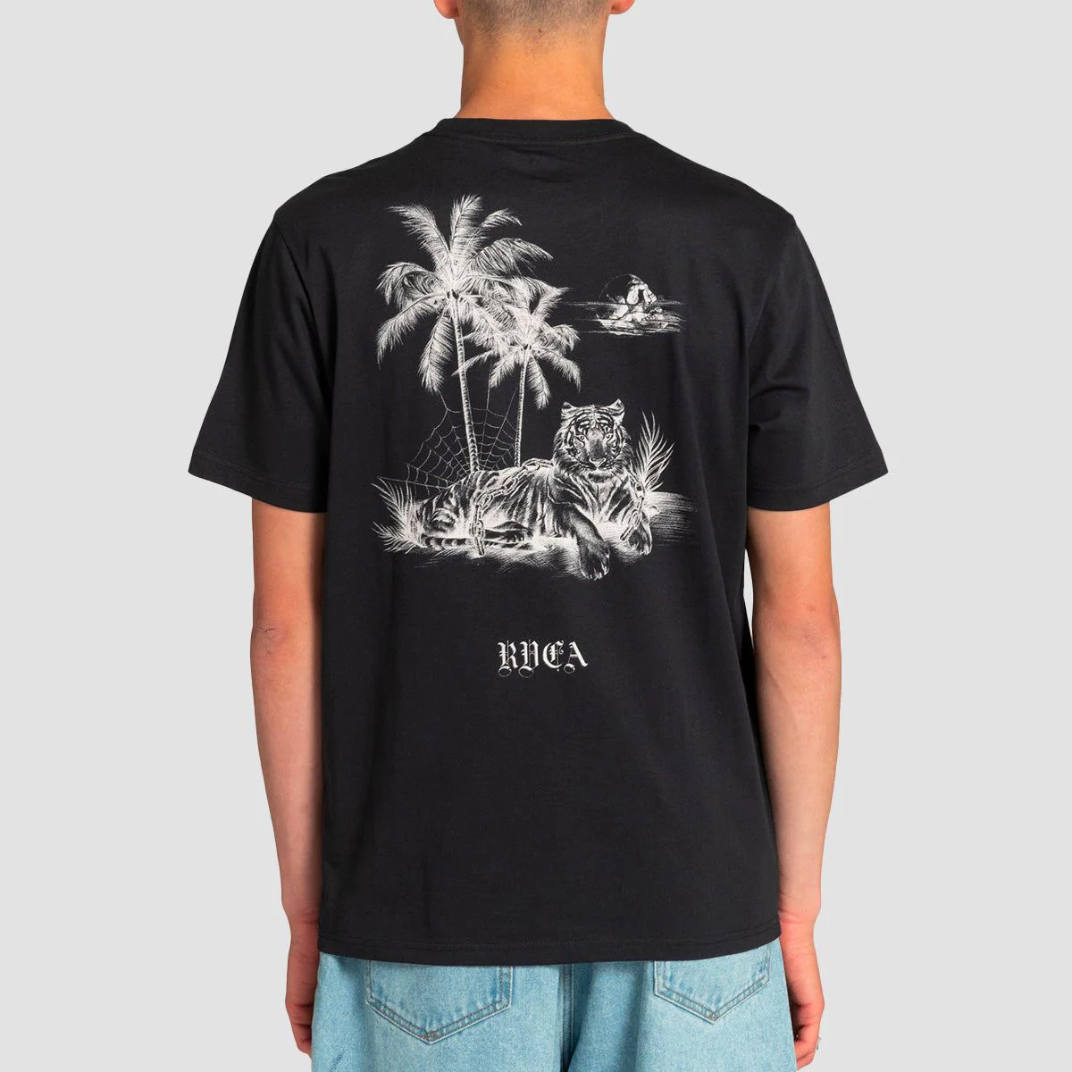 RVCA Benjamin Jean Jean Tiger Beach T-Shirt Black - Image 2