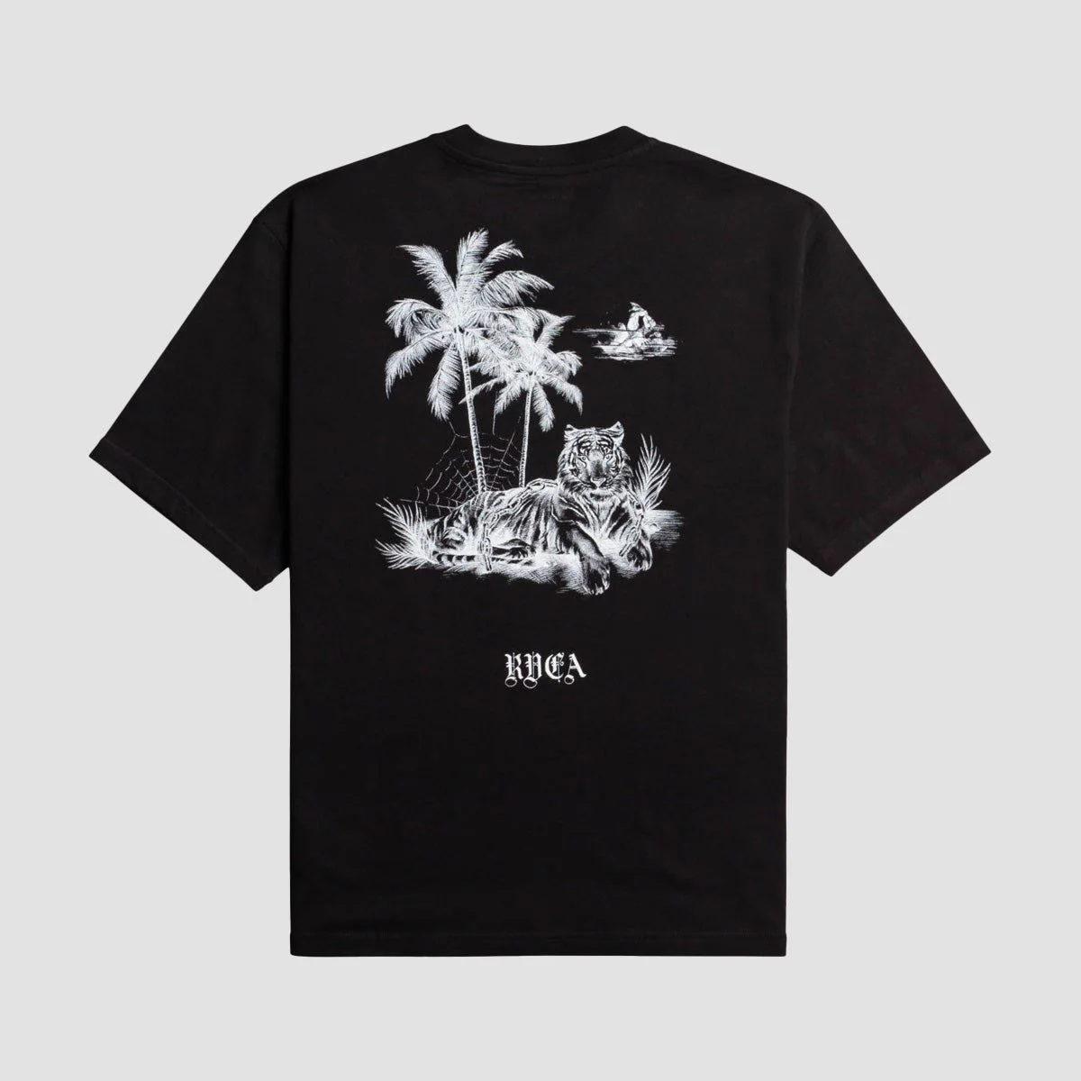 RVCA Benjamin Jean Jean Tiger Beach T-Shirt Black - Womens - Image 2