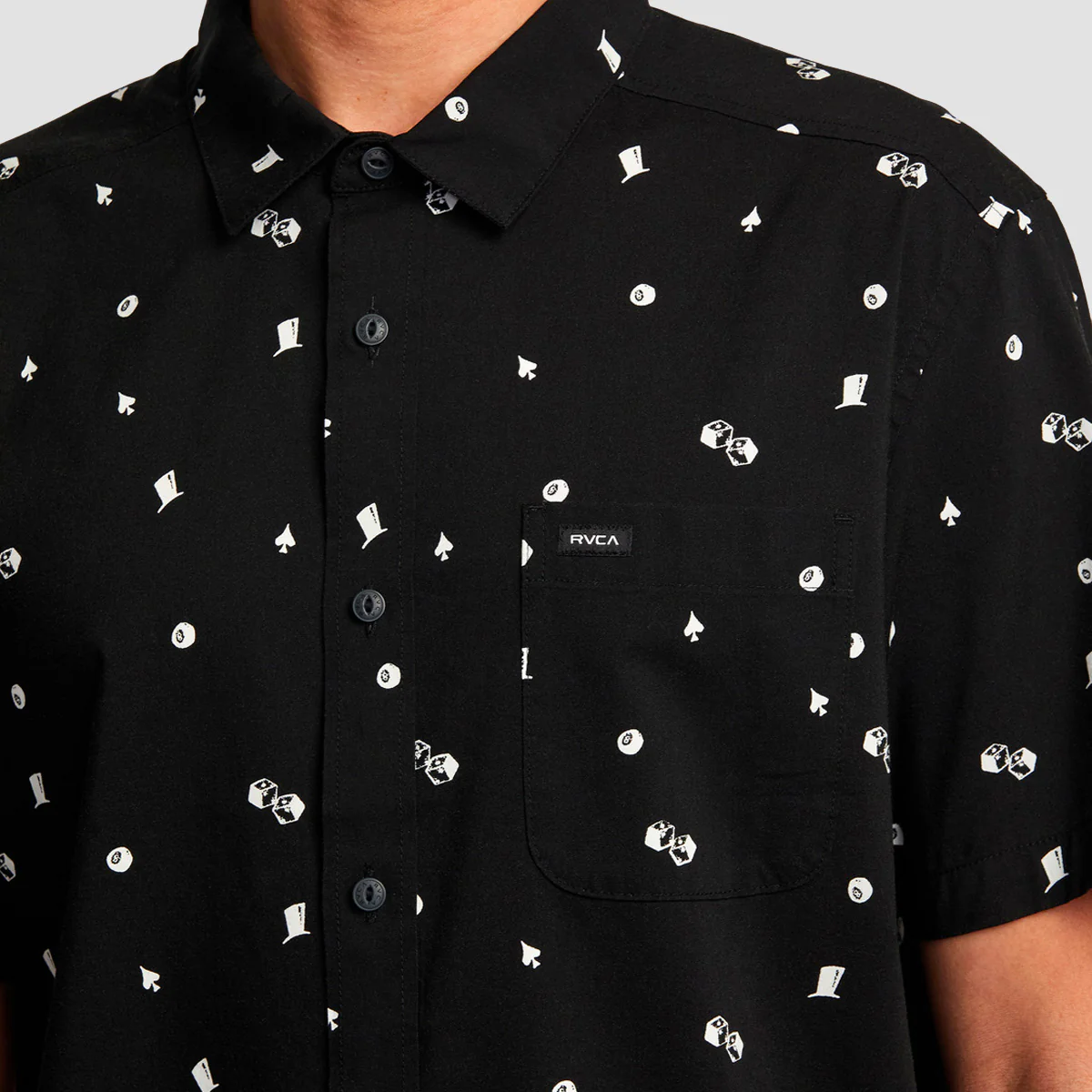 RVCA Degenerate Short Sleeve Shirt Black - Image 3