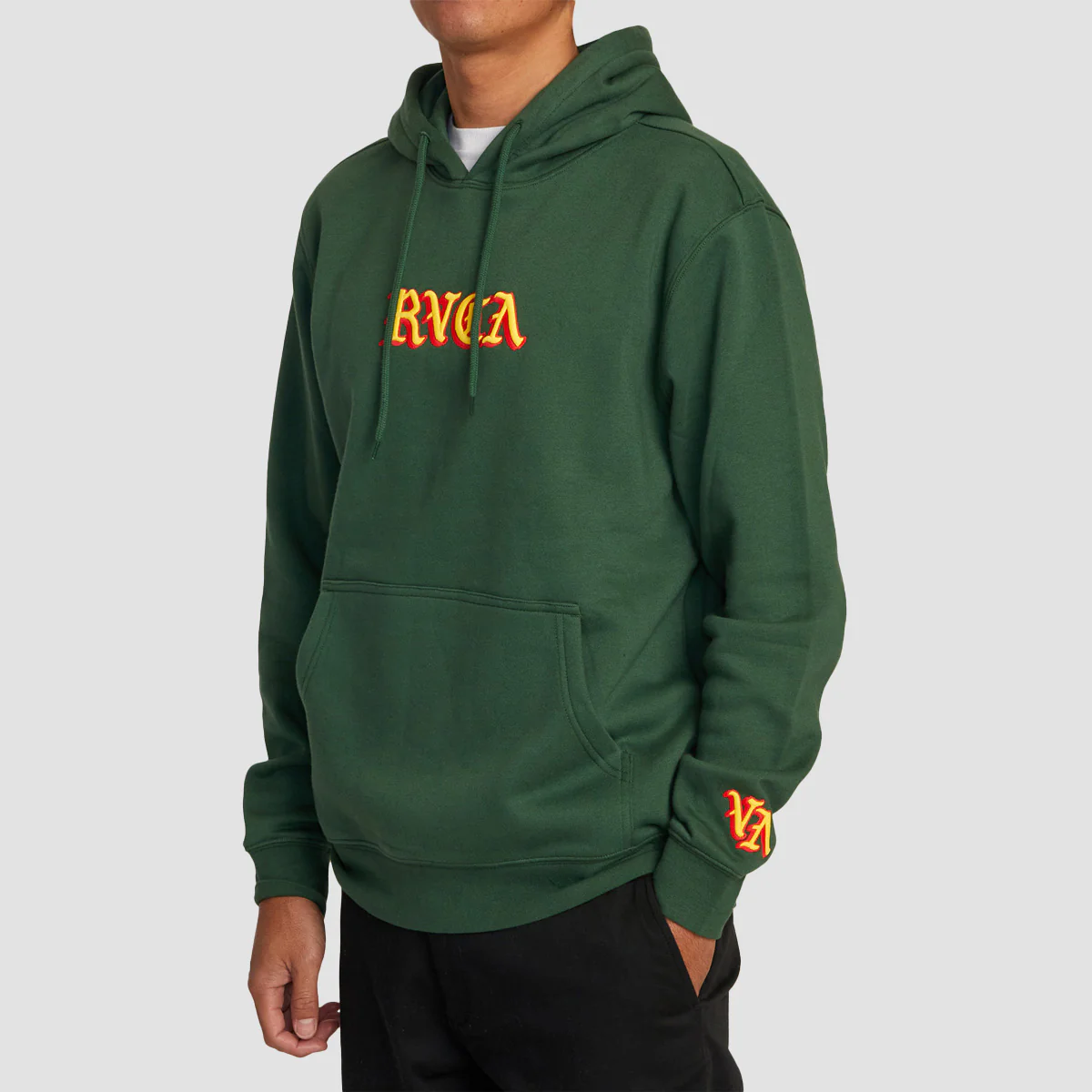 RVCA Del Toro Pullover Hoodie College Green - Image 2
