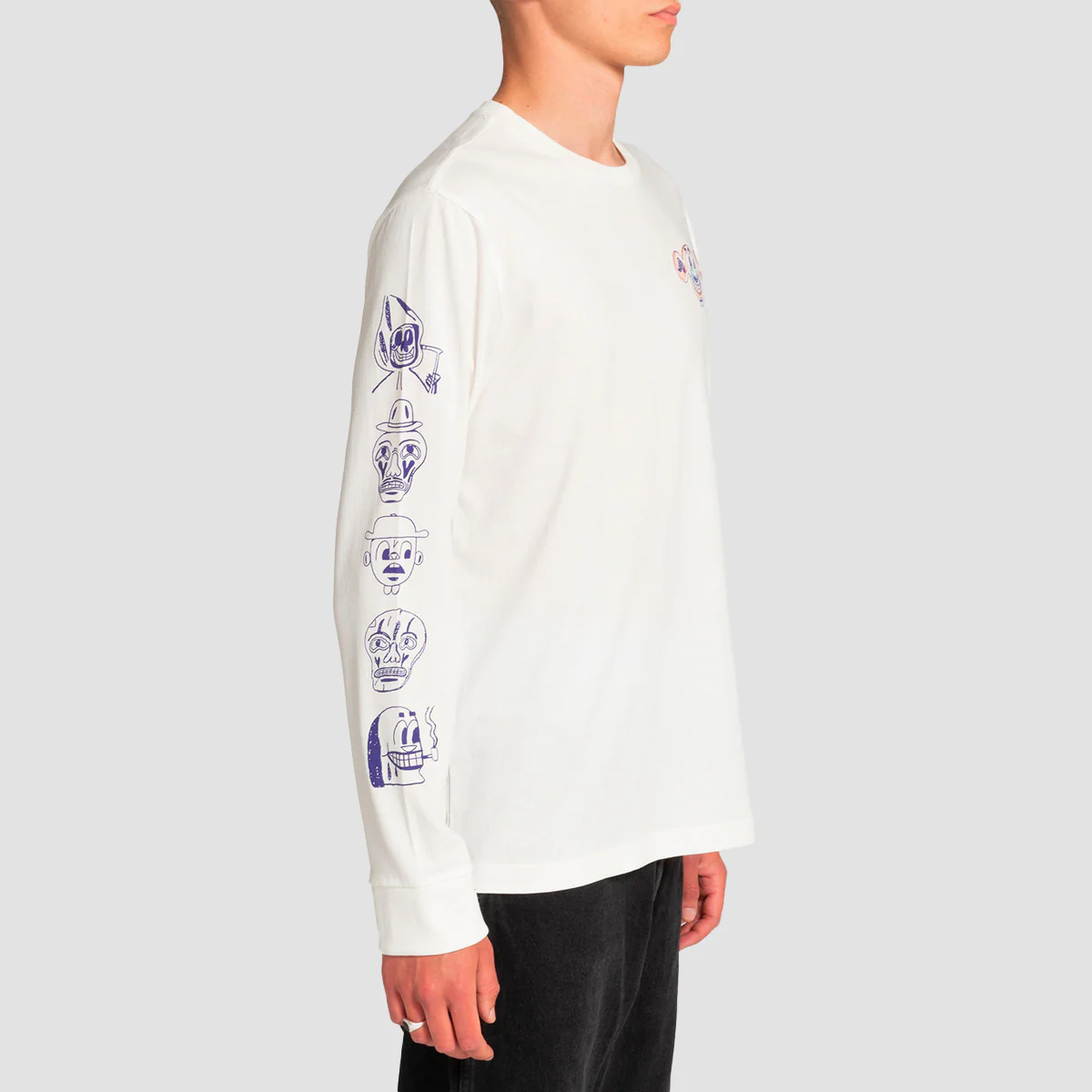 RVCA DMOTE Gang Longsleeve T-Shirt Antique White - Image 2