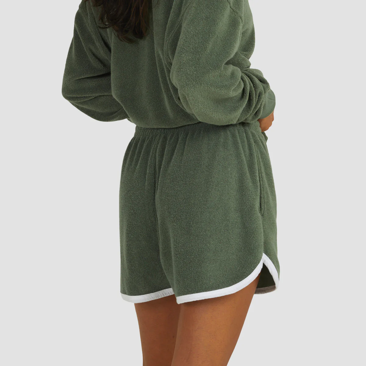 RVCA Grand Slam Sweat Shorts Tree Green - Womens - Image 2