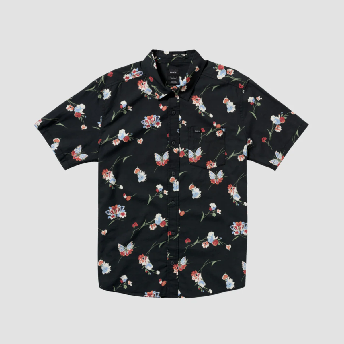 RVCA Morning Glory Short Sleeve Shirt Pirate Black