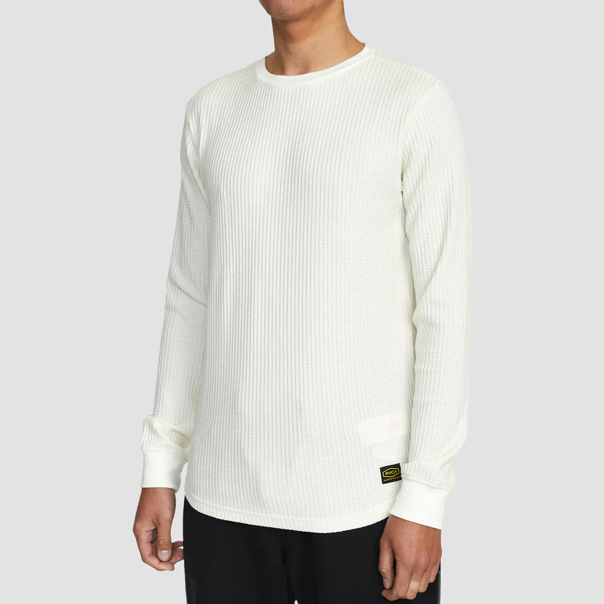 RVCA Recession Day Shift Longsleeve Thermal T-Shirt Antique White - Image 2