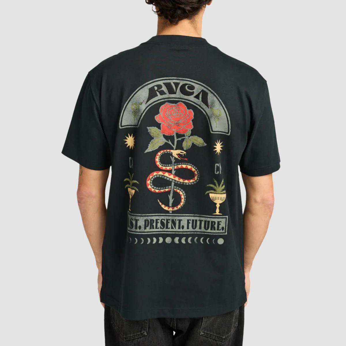 RVCA Roses Poster T-Shirt Black