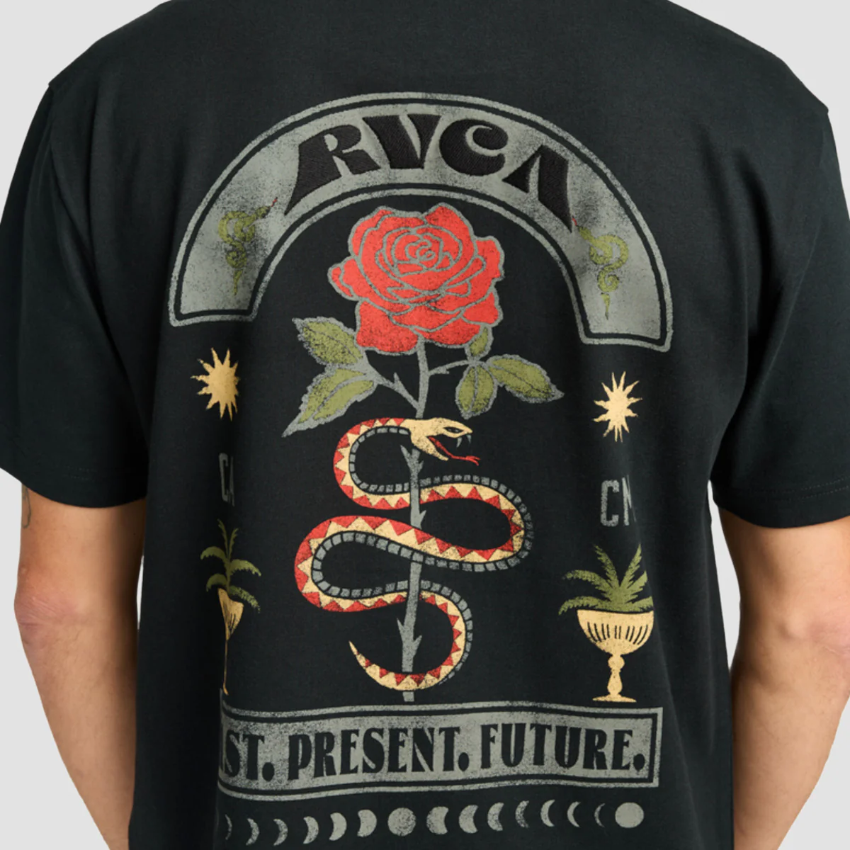 RVCA Roses Poster T-Shirt Black - Image 3