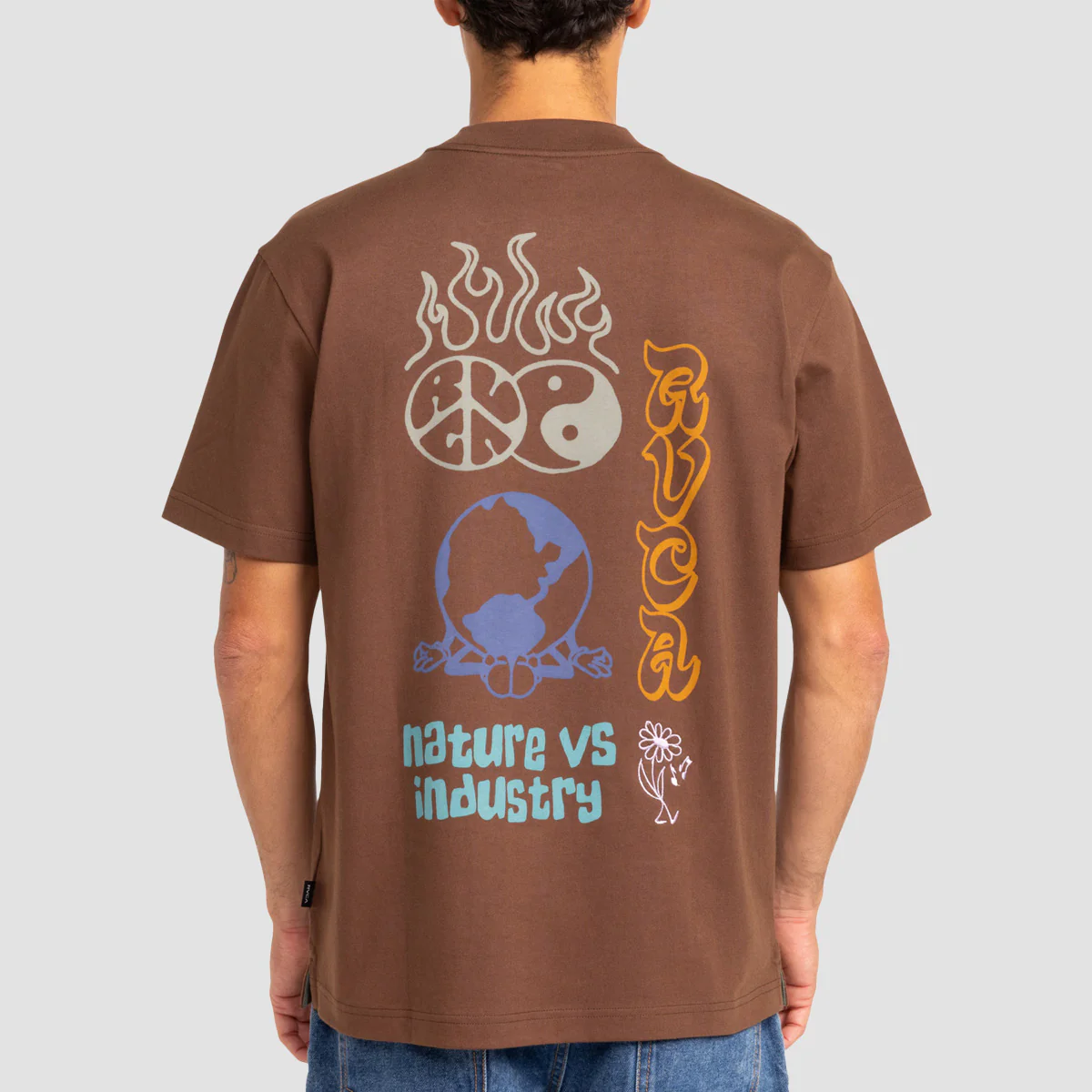RVCA Scorched Lands T-Shirt Chocolate - Image 2