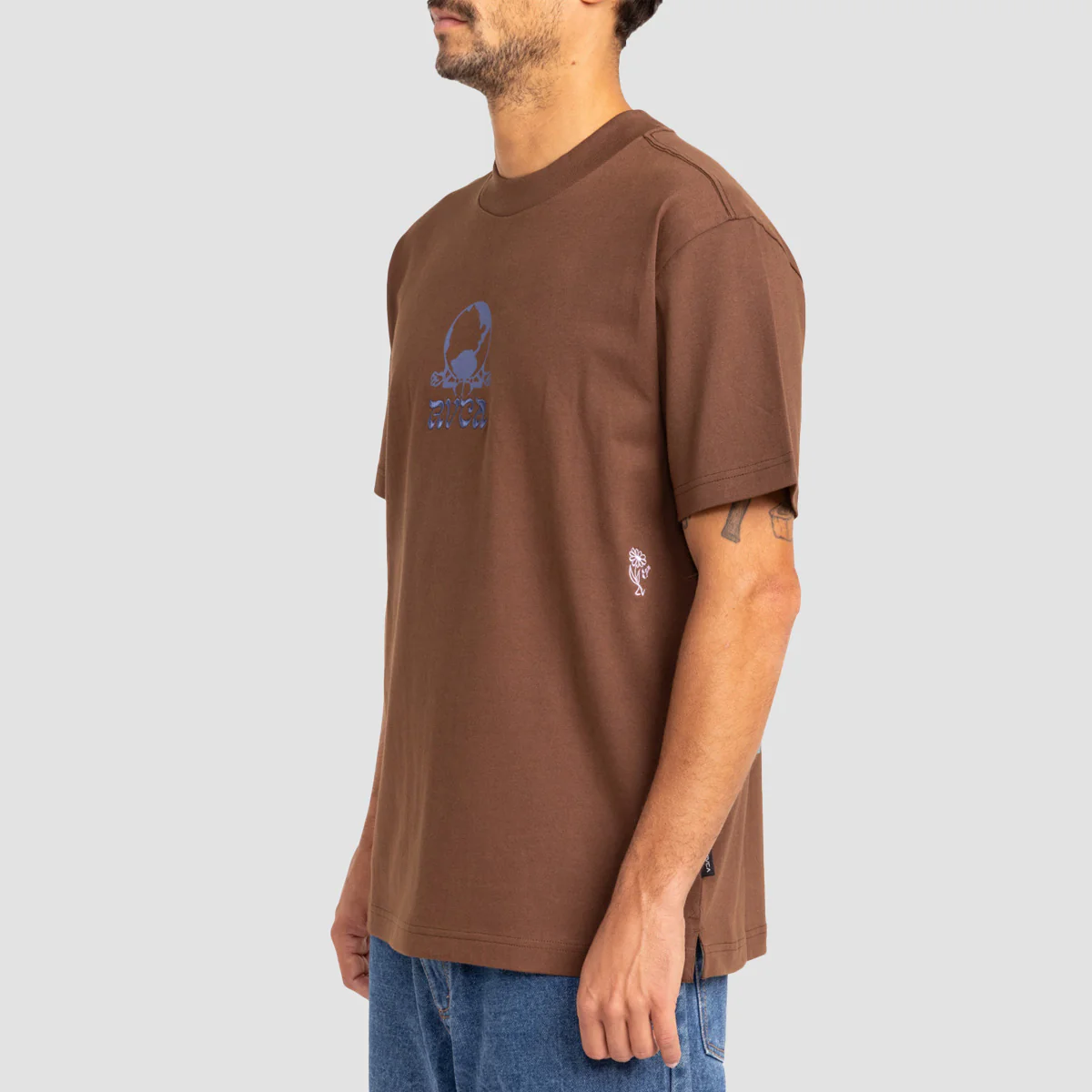 RVCA Scorched Lands T-Shirt Chocolate - Image 4