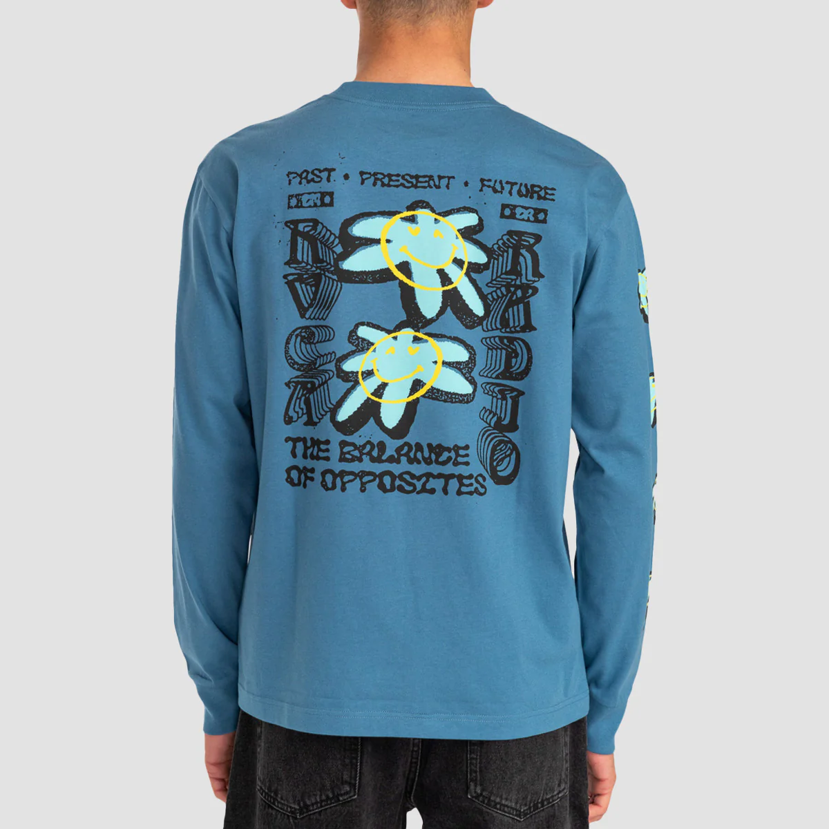 RVCA Starish Longsleeve T-Shirt Cool Blue - Image 2
