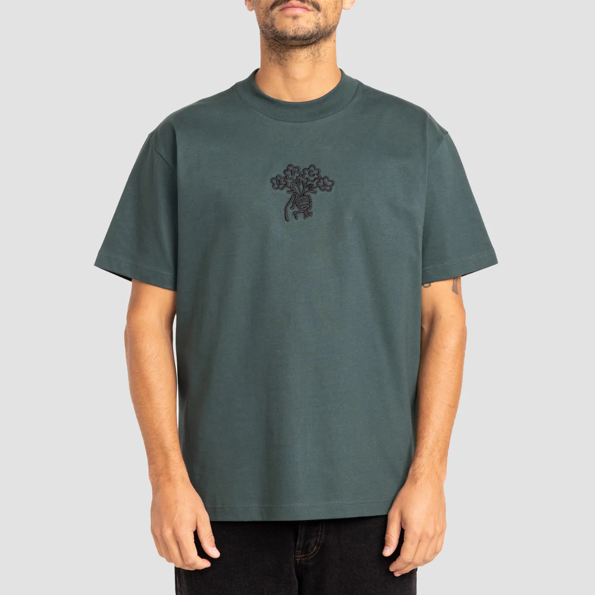 RVCA Thanks For Nothing T-Shirt Hunter Green - Image 2