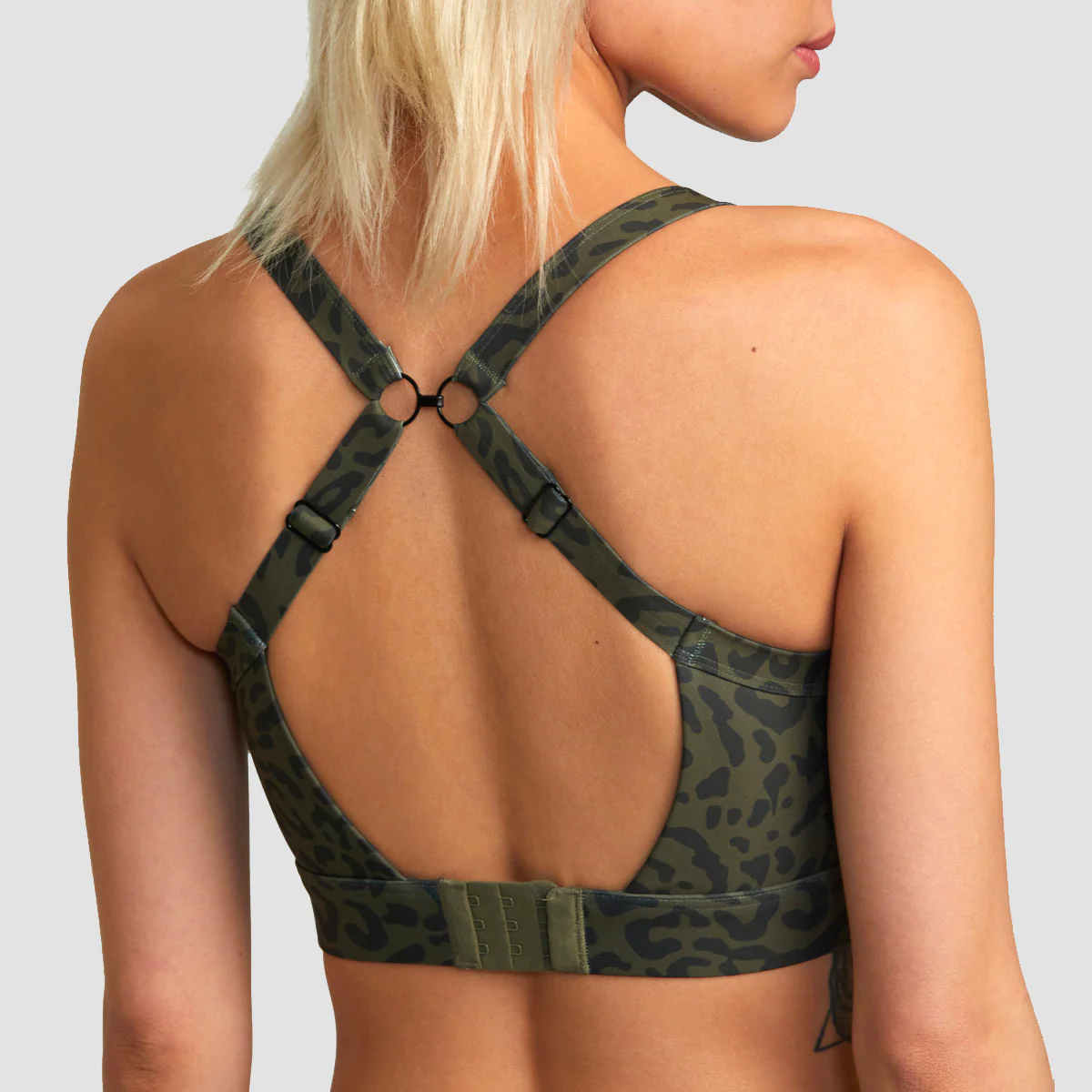 RVCA VA Essential High Impact Sports Bra Animal Olive - Womens - Image 3