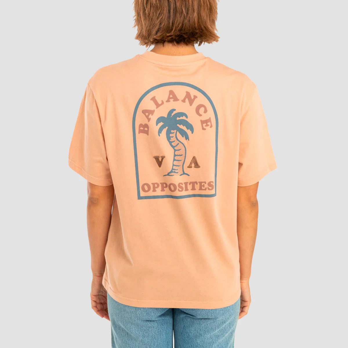 RVCA Va Palm T-Shirt Pink Sand - Womens - Image 2