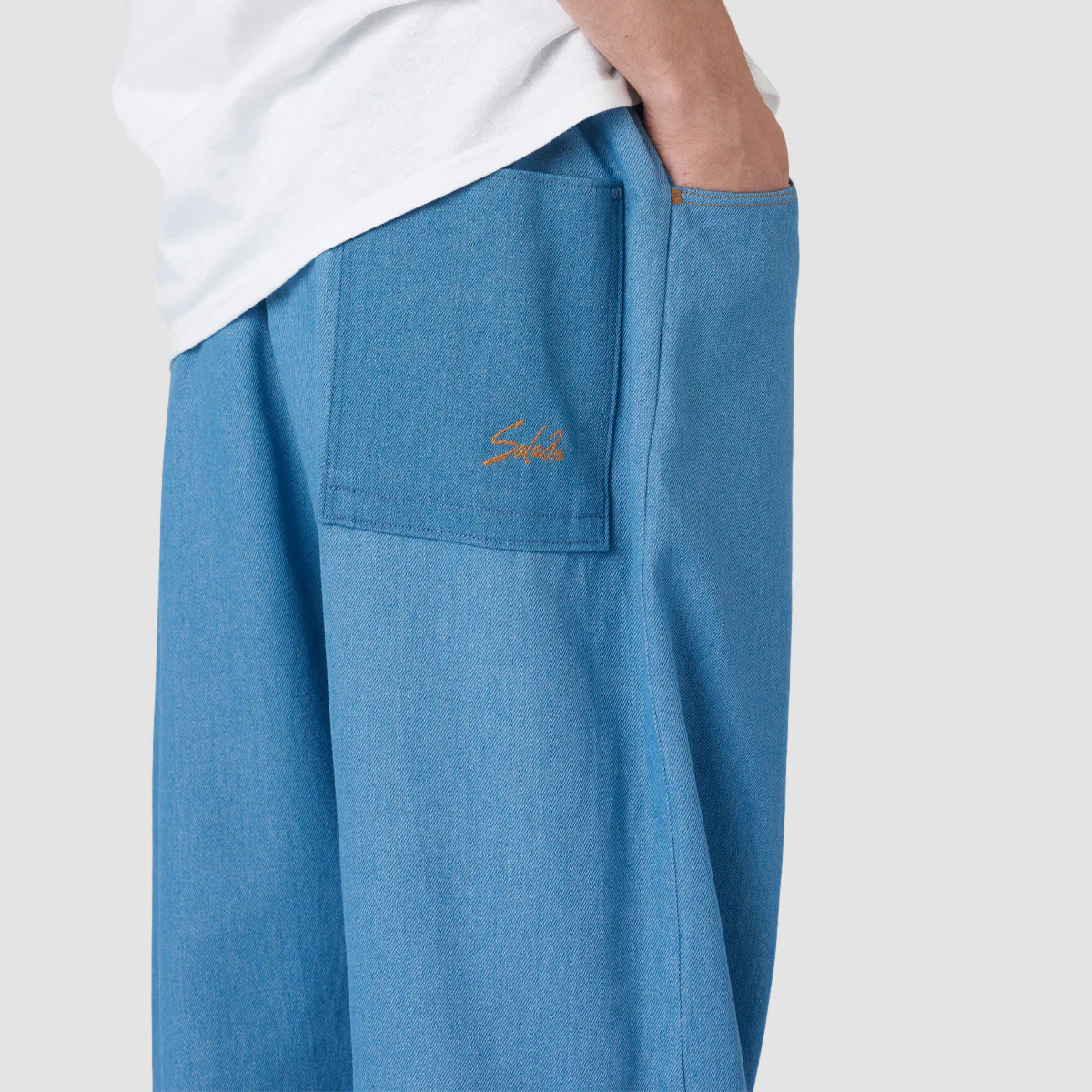 Salads Handmade Original Fit Denim Trousers Blue - Image 4