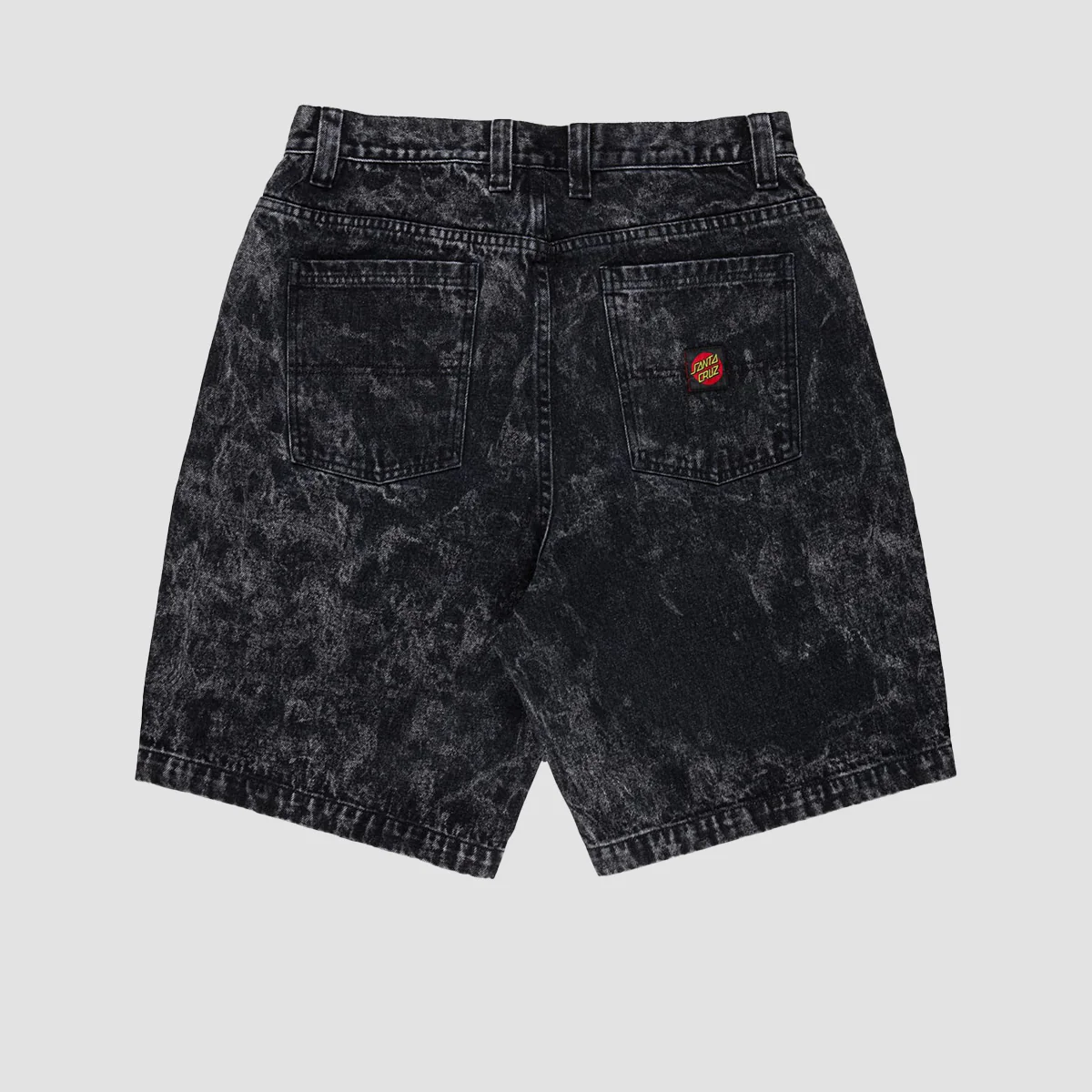 Santa Cruz Big Denim Shorts Black Acid Wash - Image 2