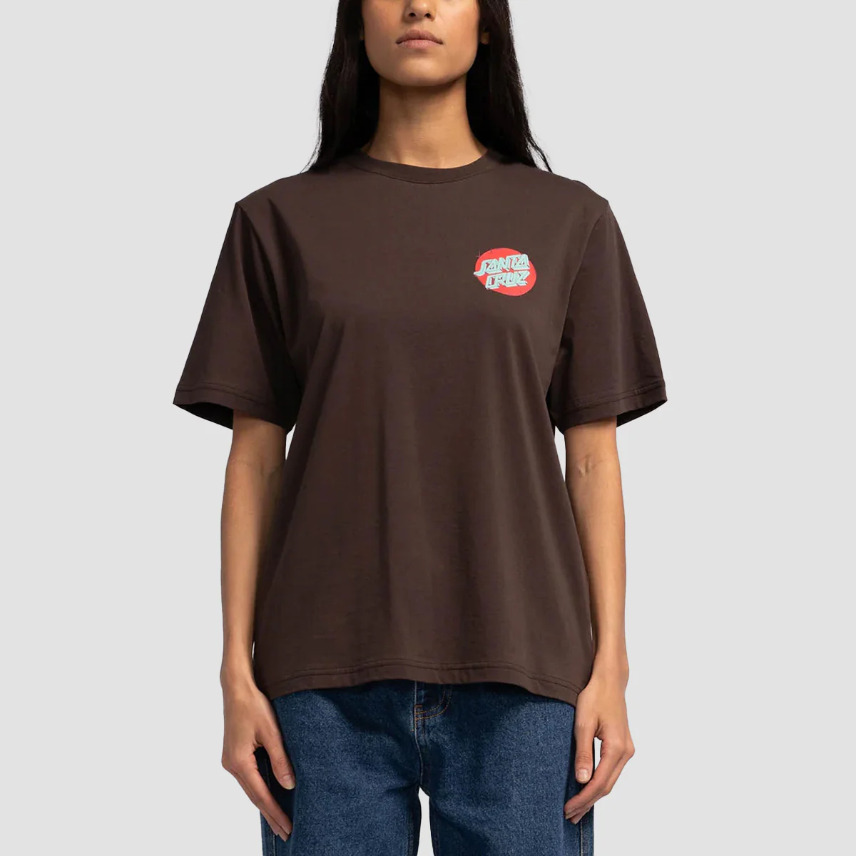 Santa Cruz Scrawl Dot T-Shirt Ground Coffee - Womens