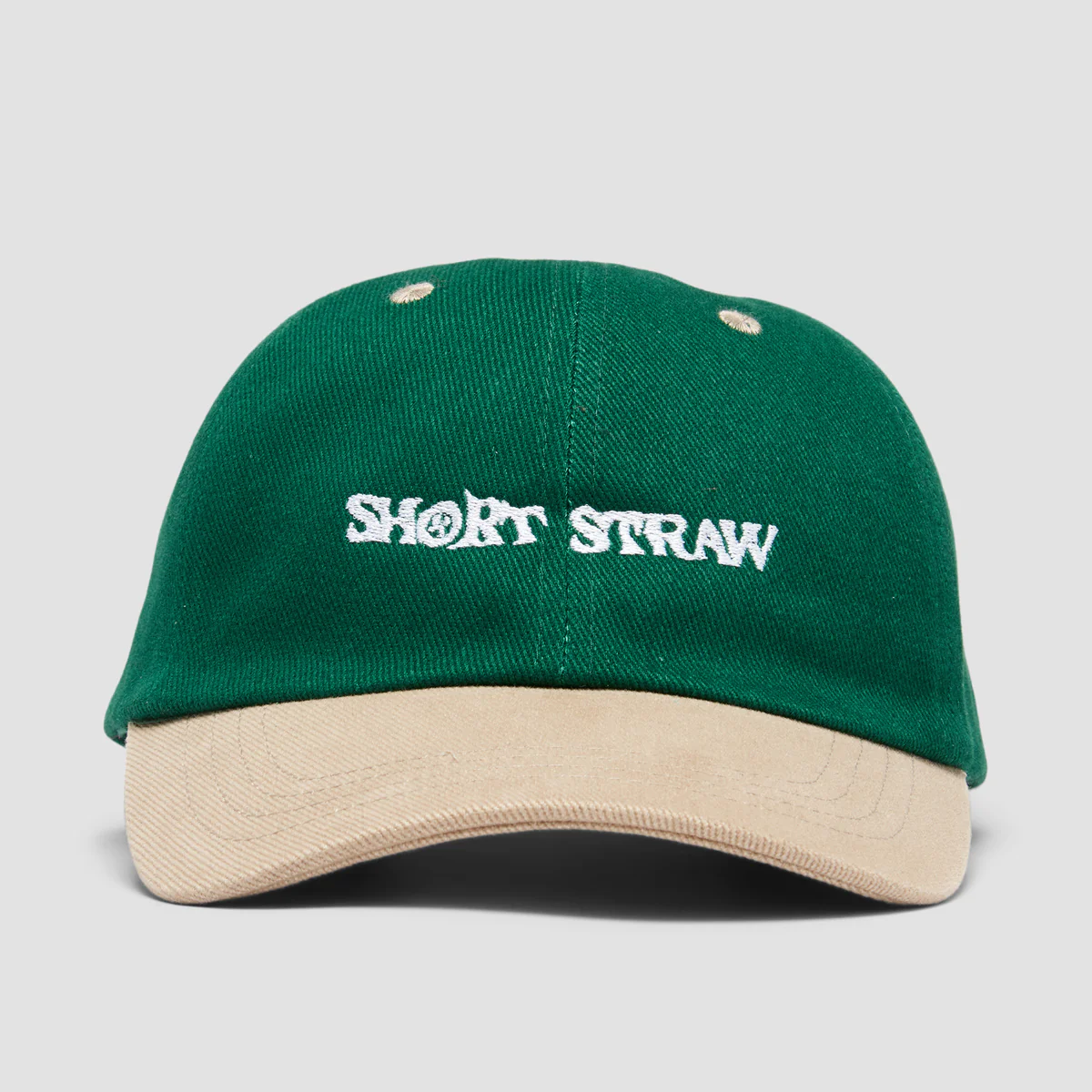 Short Straw Logo Cap Green/Taupe - Image 2