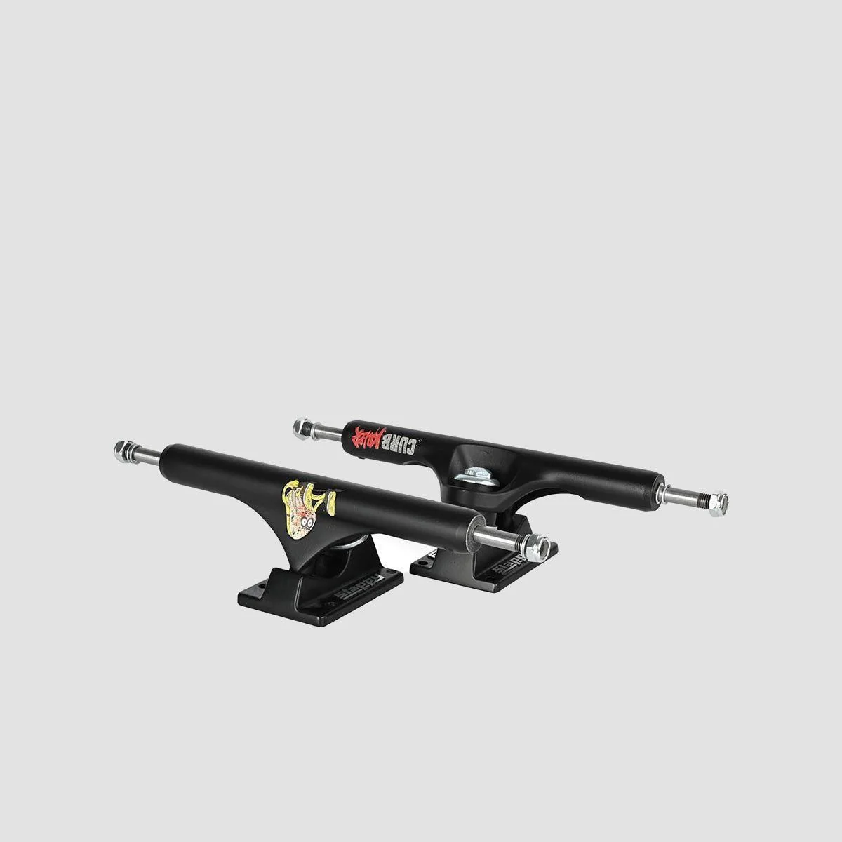 Slappy x Heroin ST1 Curb Killer Skateboard Trucks 1 Pair Matte Black - 10" - Image 3