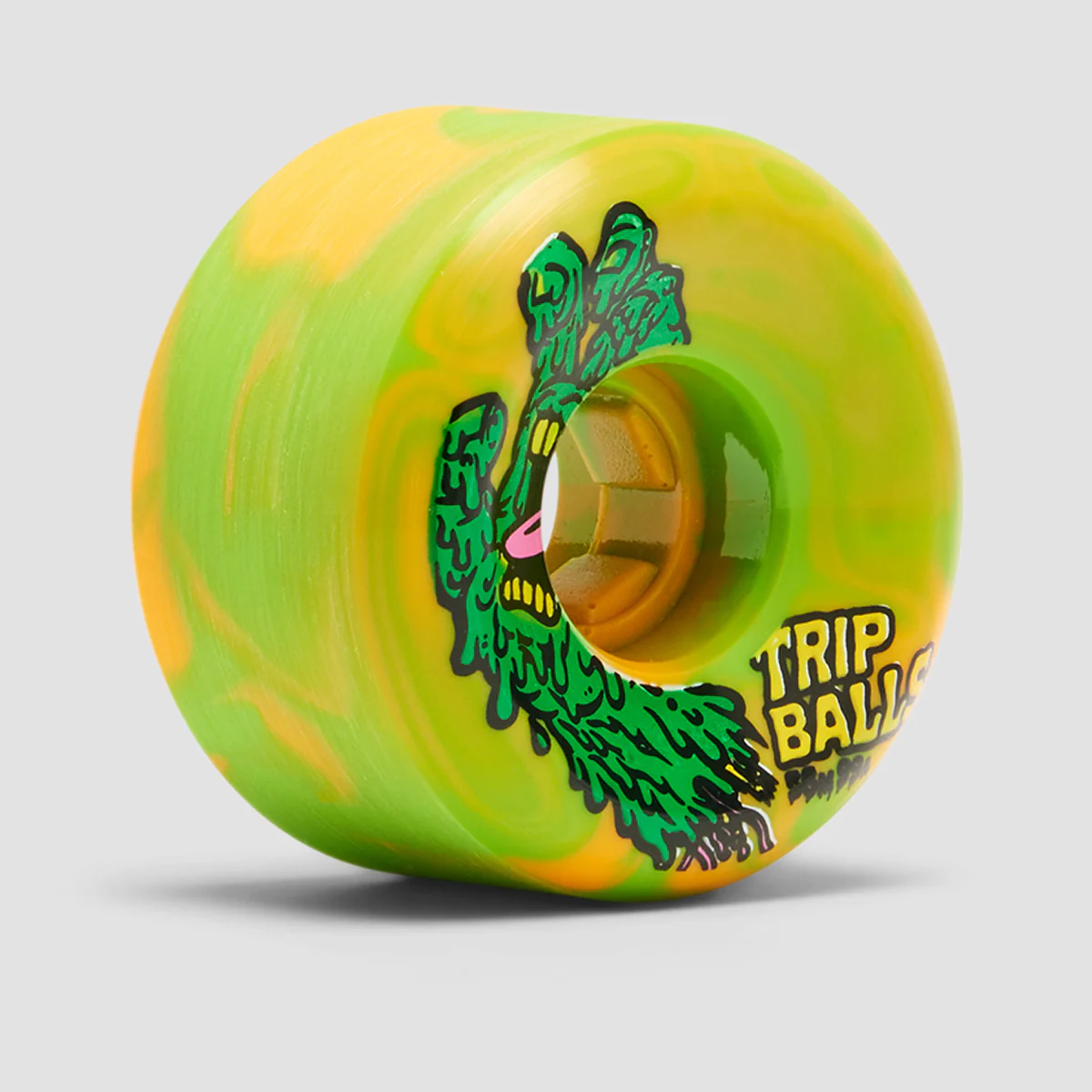 Slime Balls Face Melter Trip Balls 99a Skateboard Wheels Green/Orange Swirl 56mm - Image 2