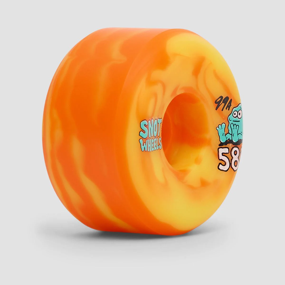 Snot Team Swirl Conical 99A Skateboard Wheels Yellow/Orange 58mm - Image 2