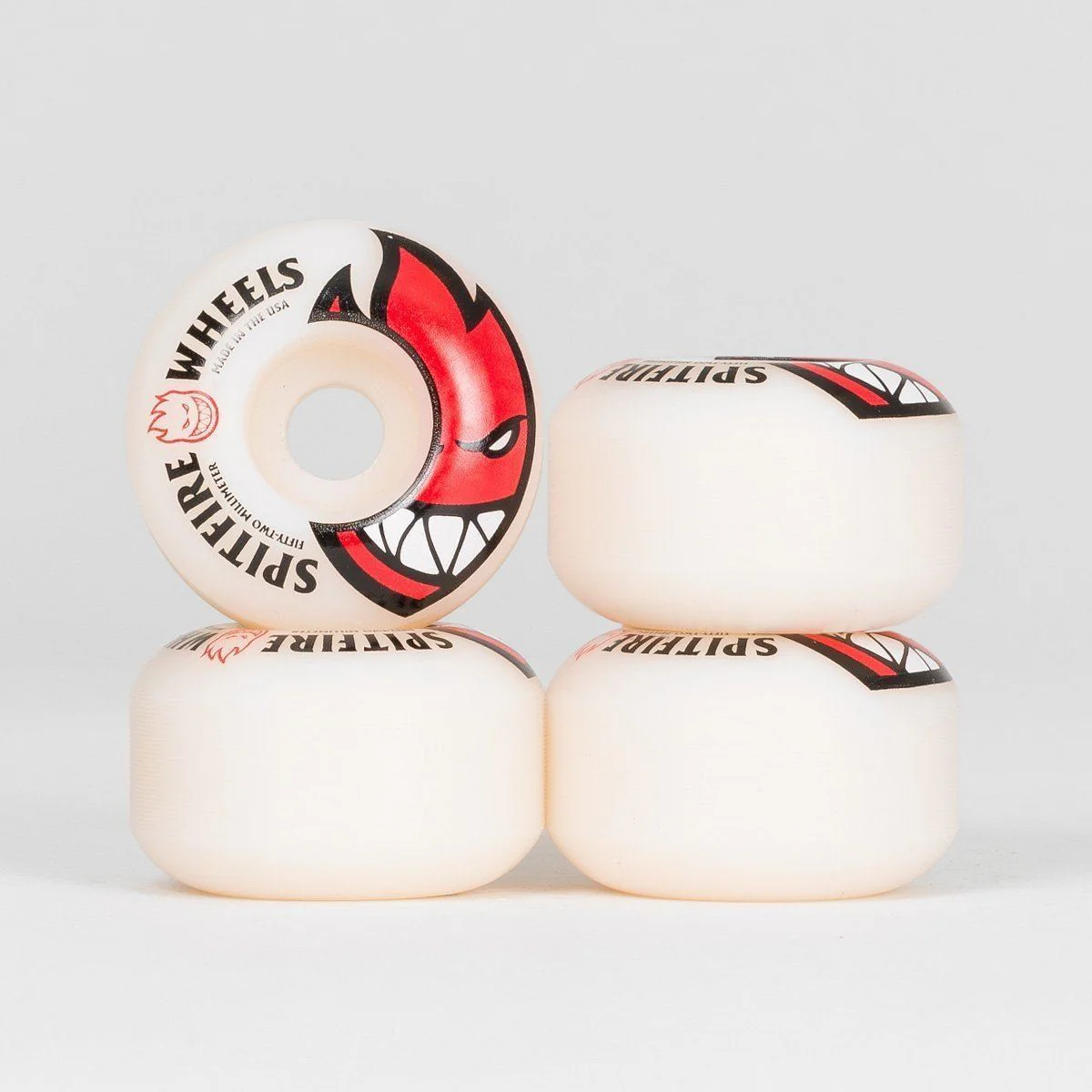 Spitfire Bighead Skateboard Wheels White/Red 52mm