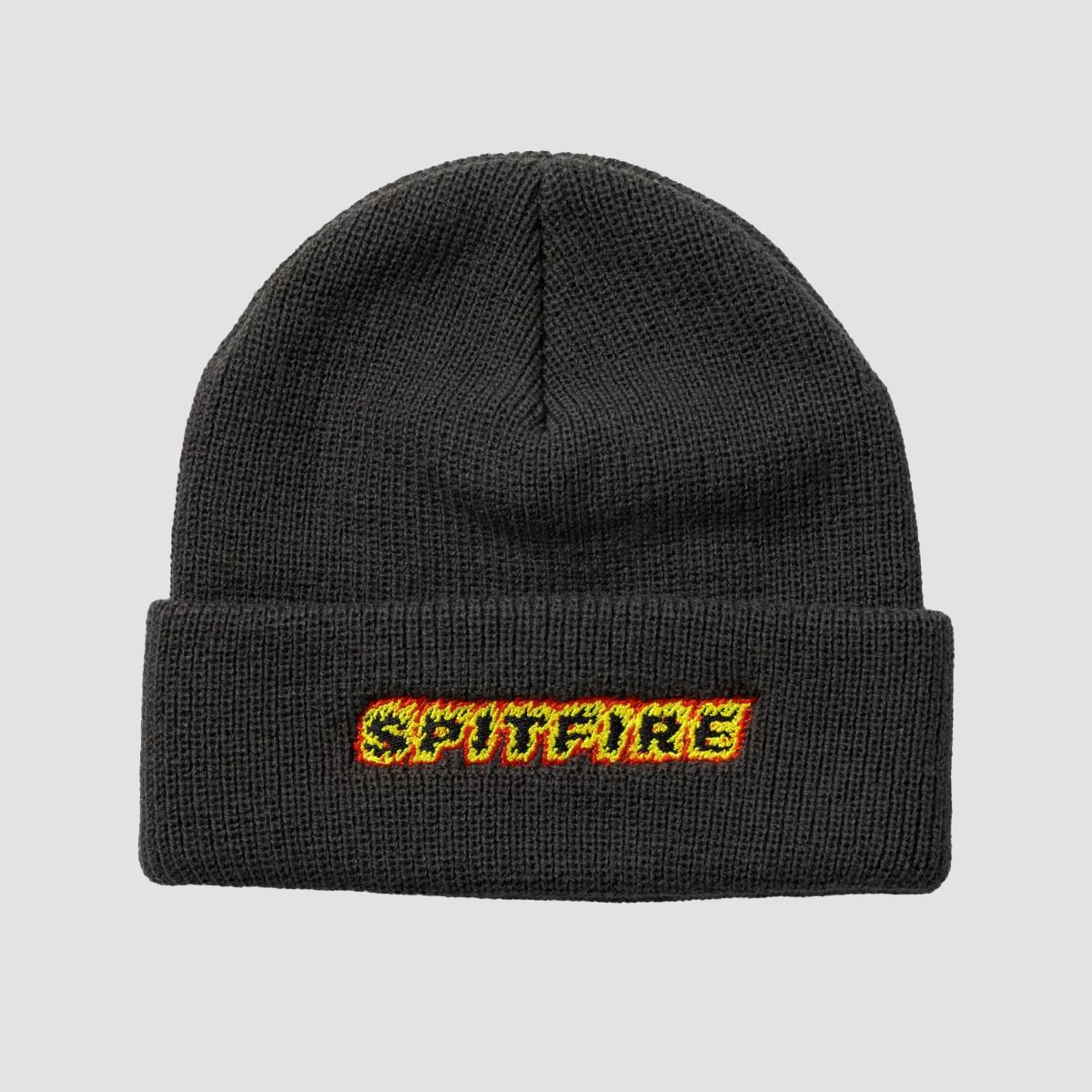 Spitfire Flames Script Beanie Charcoal