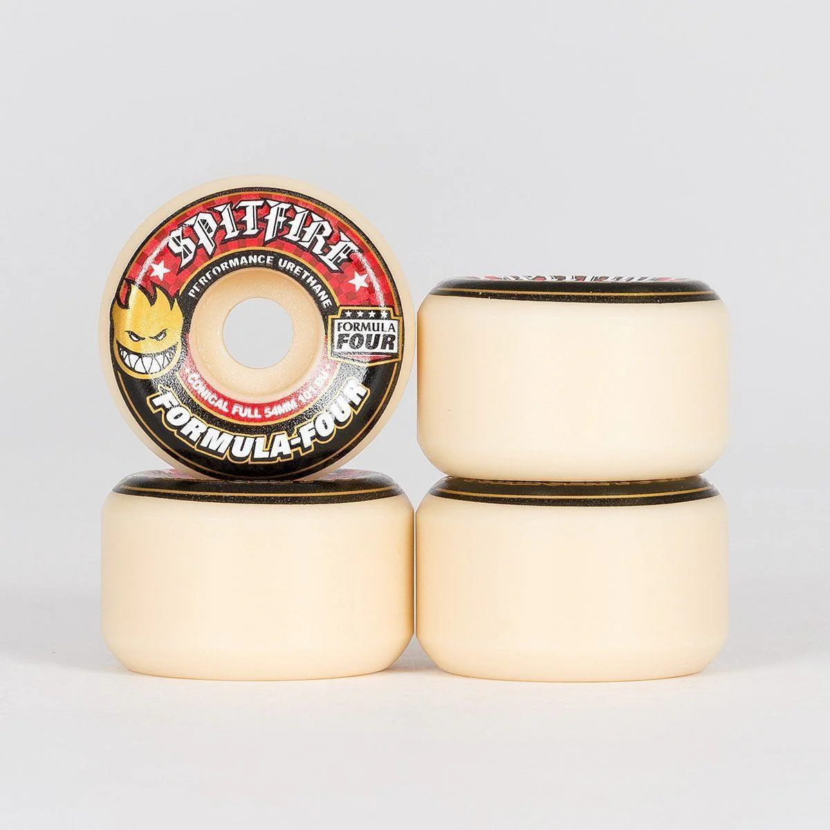 Spitfire Formula Four Conical Full 101DU Skateboard Wheels Natural/Red 54mm