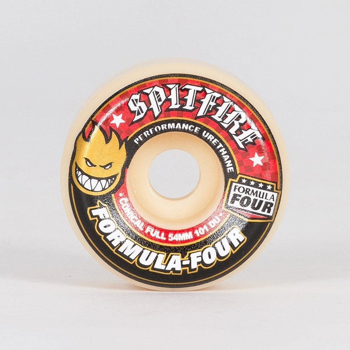 Spitfire Formula Four Conical Full 101DU Skateboard Wheels Natural/Red 54mm - Image 2