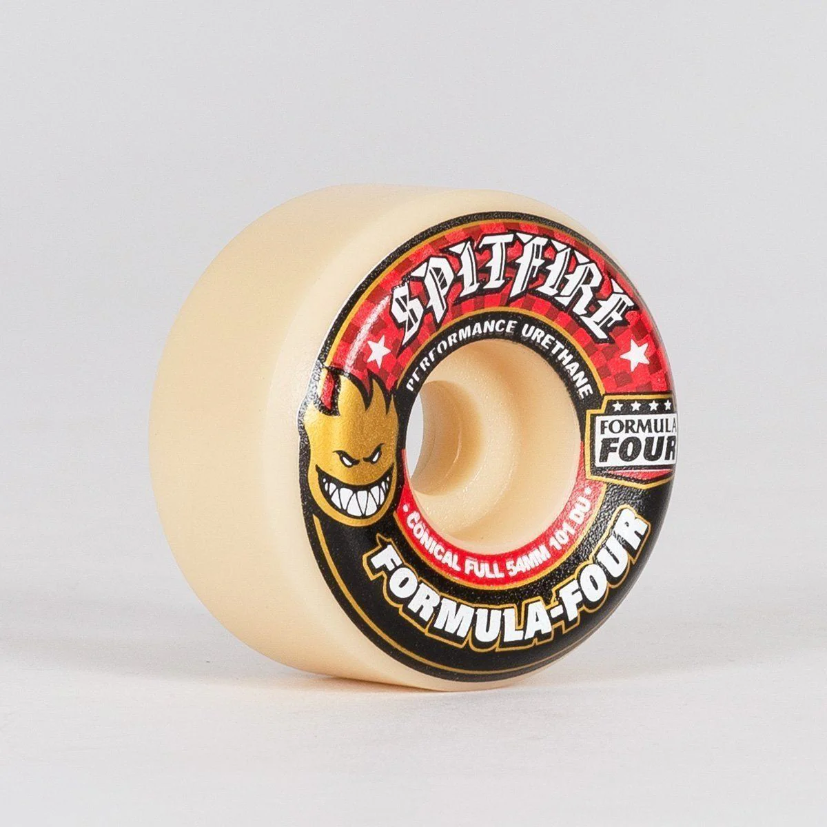 Spitfire Formula Four Conical Full 101DU Skateboard Wheels Natural/Red 54mm - Image 3