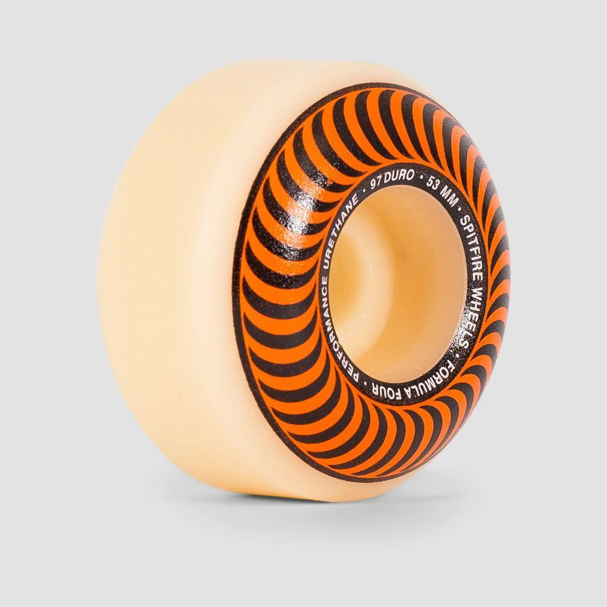 Spitfire Formula Four Classic 97DU Skateboard Wheels Natural/Orange 53mm - Image 2