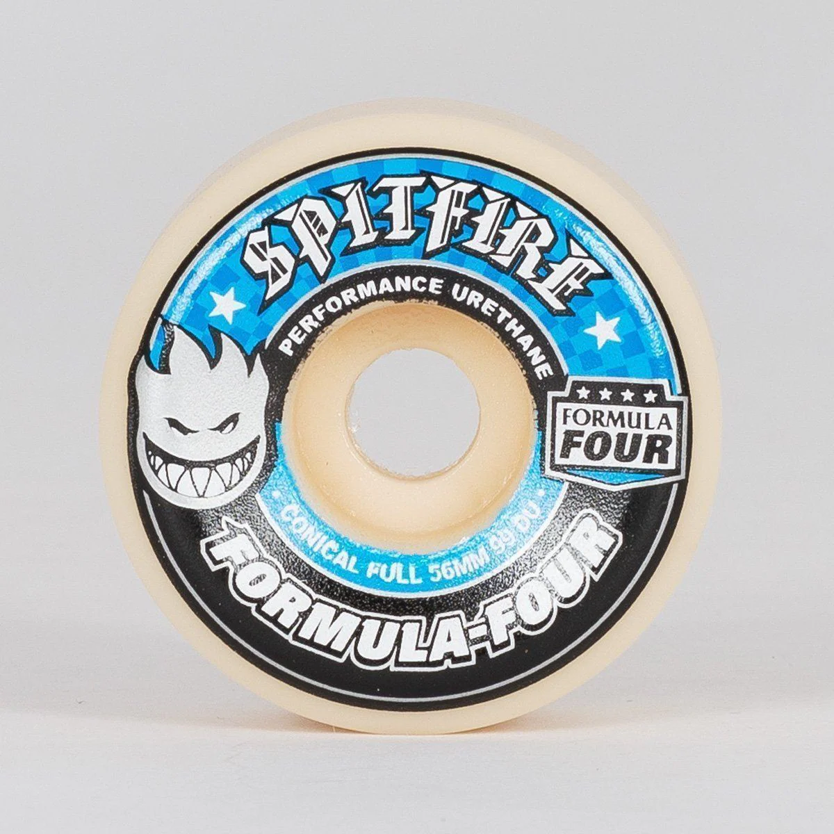 Spitfire Formula Four Conical Full 99DU Skateboard Wheels Natural/Blue 56mm - Image 2