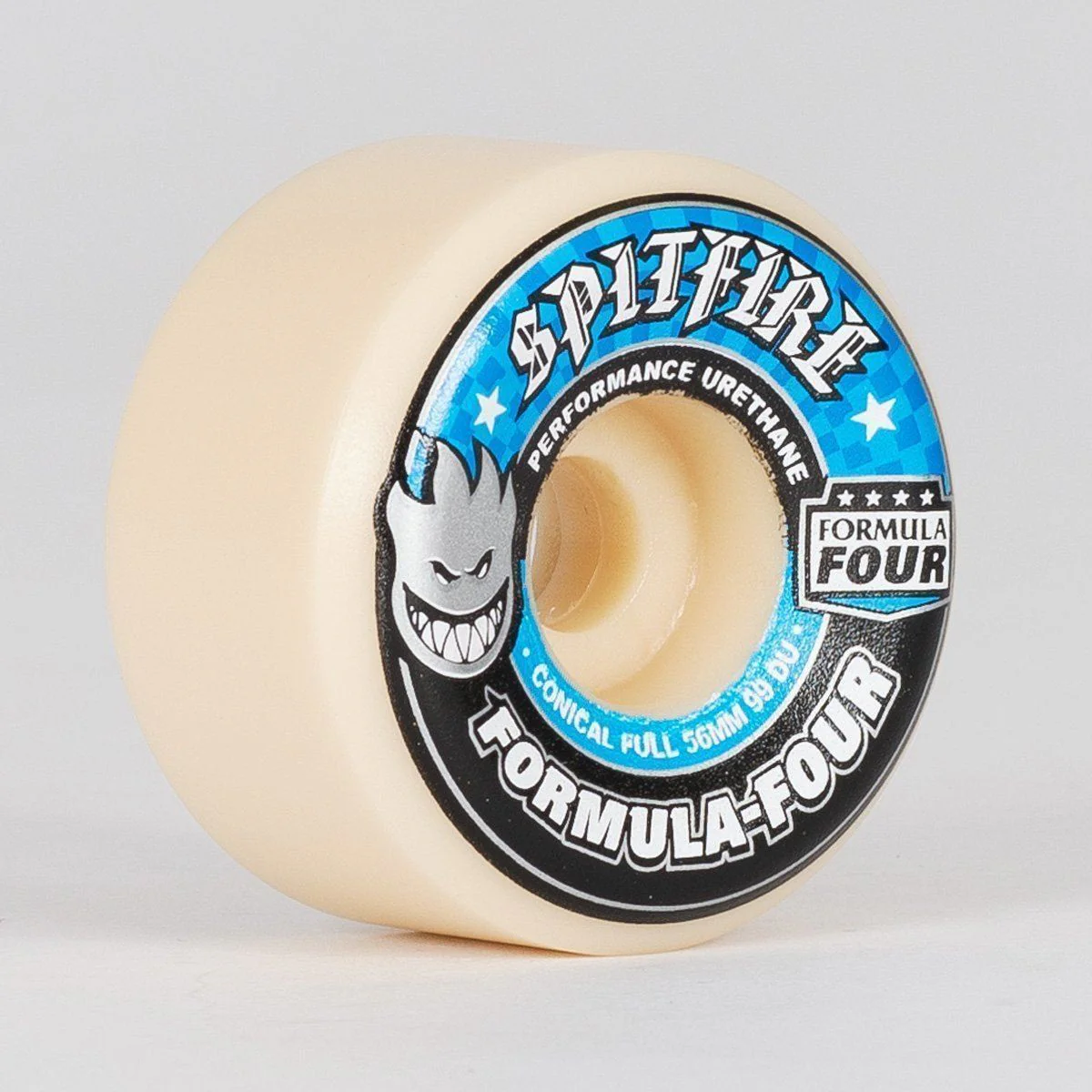 Spitfire Formula Four Conical Full 99DU Skateboard Wheels Natural/Blue 56mm - Image 3