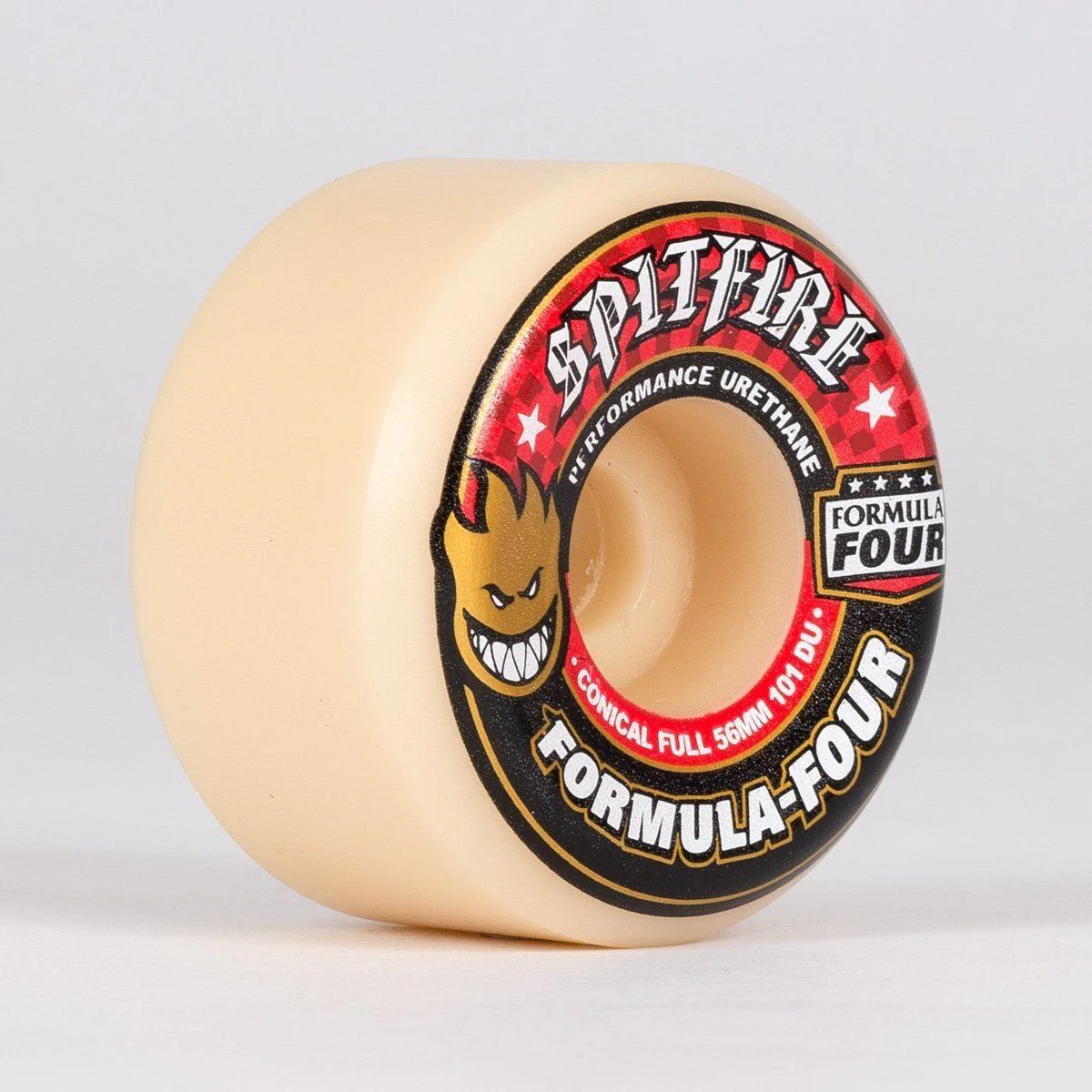Spitfire Formula Four Conical Full 101DU Skateboard Wheels Natural/Red 56mm - Image 3