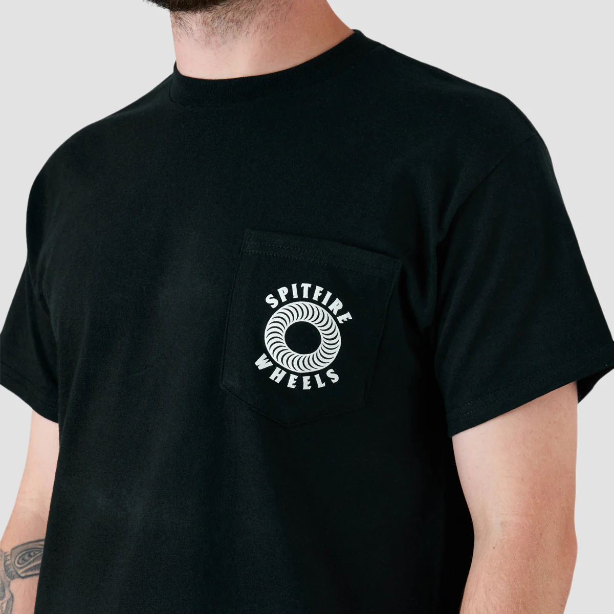 Spitfire Hollow Classic Pocket T-Shirt Black/White - Image 3