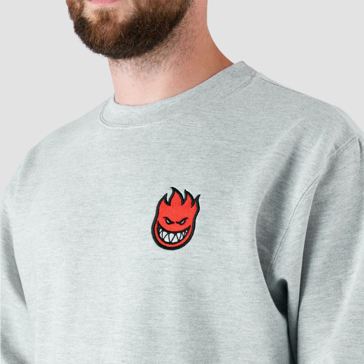 Spitfire Lil Bighead Fill Crew Sweatshirt Grey/Red/White/Black - Image 3