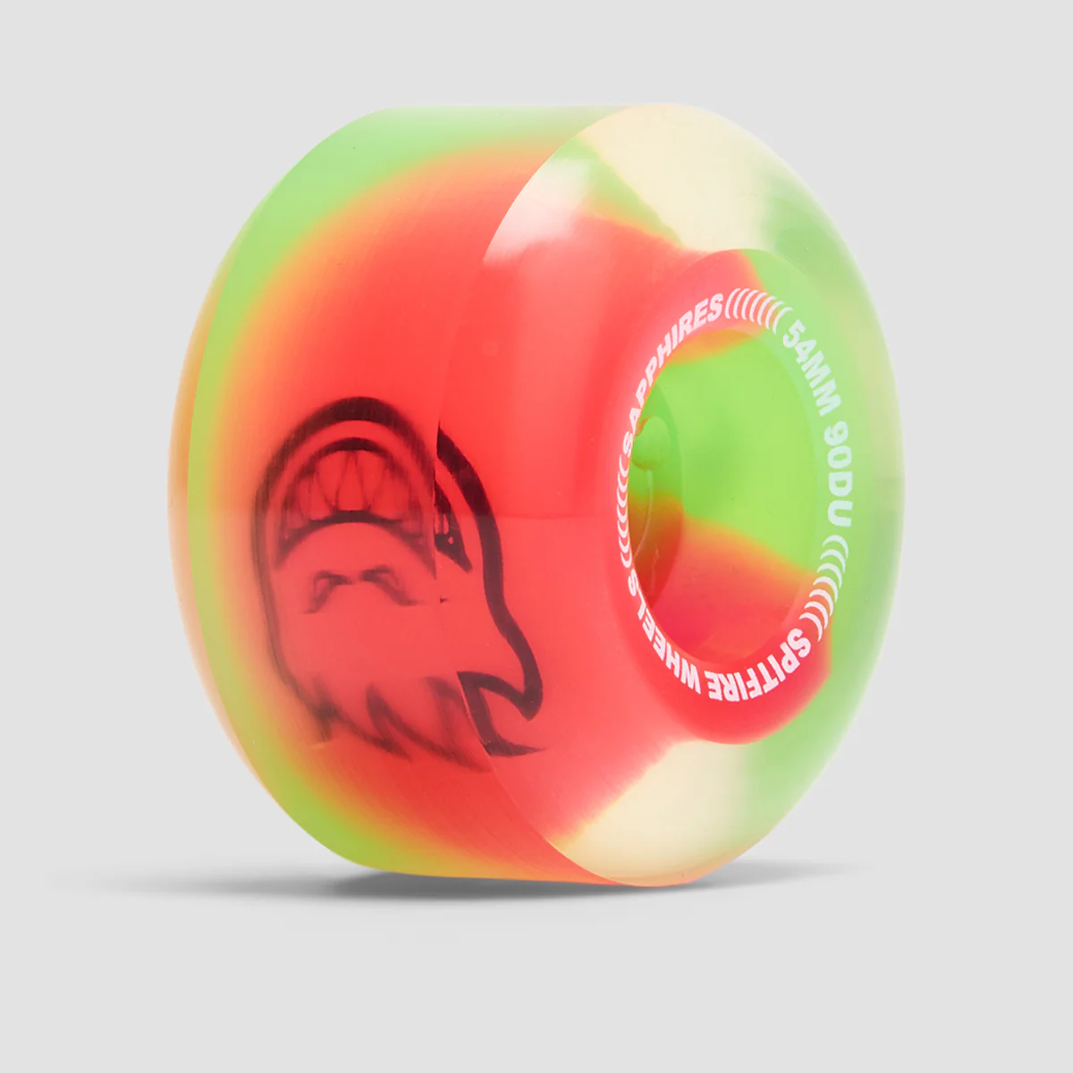 Spitfire Sapphire Radials 90DU Skateboard Wheels Pink/Green/Clear 54mm - Image 2