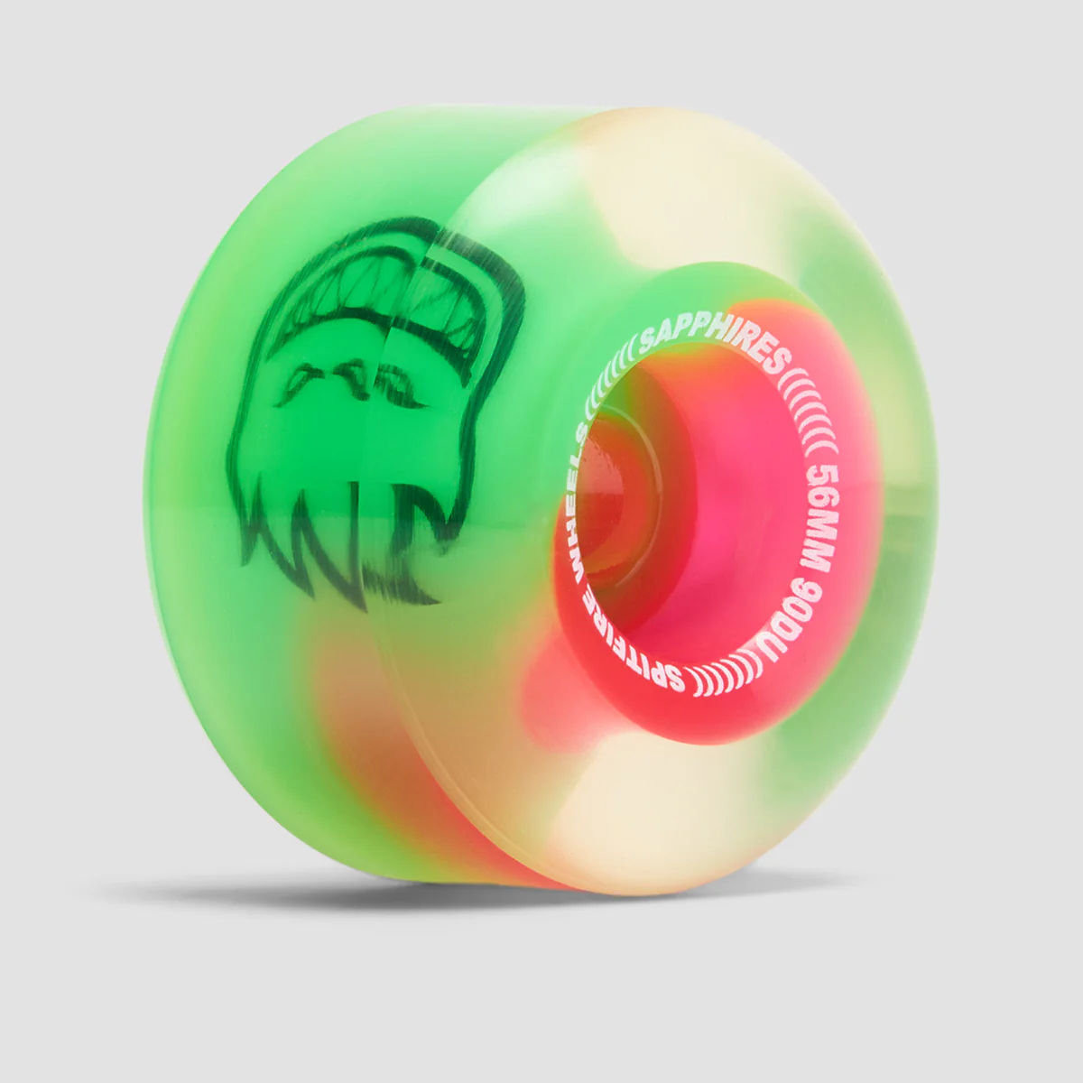Spitfire Sapphire Radials 90DU Skateboard Wheels Pink/Green/Clear 56mm - Image 2