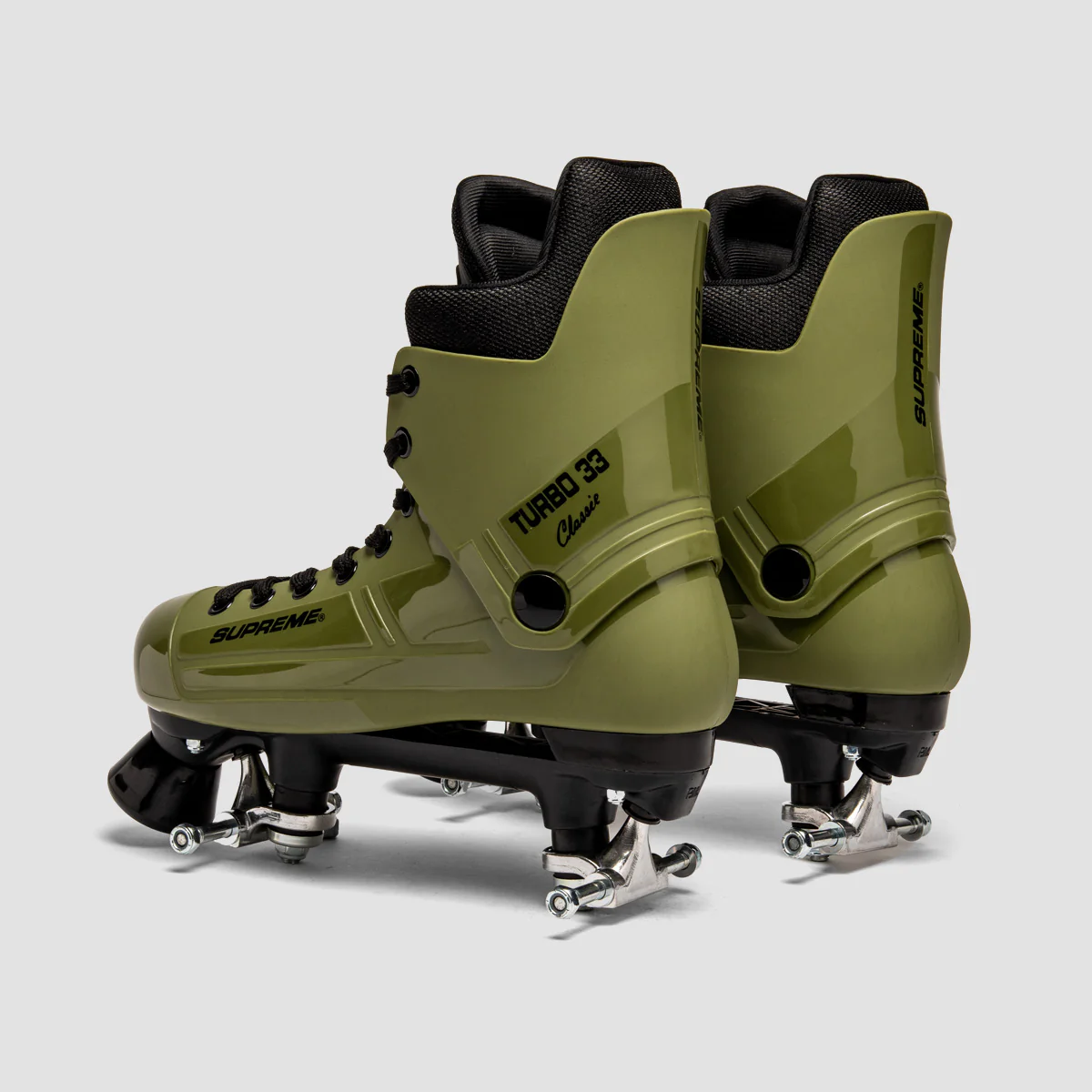 Supreme Turbo 33 Nylon Quad Skates Army Green/Clear - Image 3