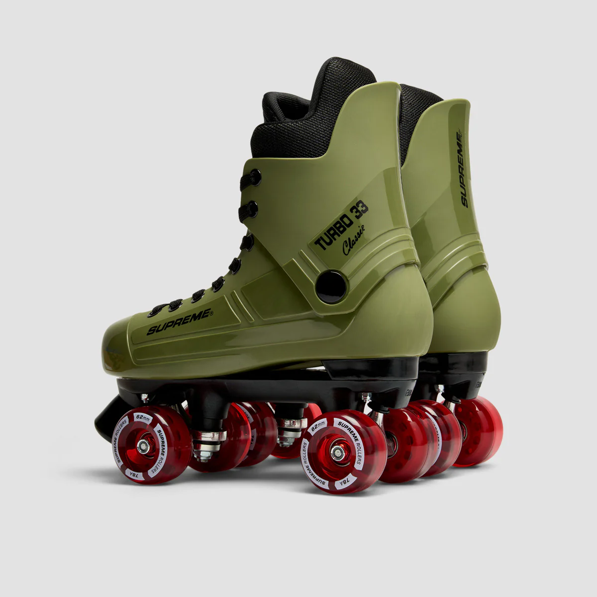Supreme Turbo 33 Nylon Quad Skates Army Green/Red - Image 3