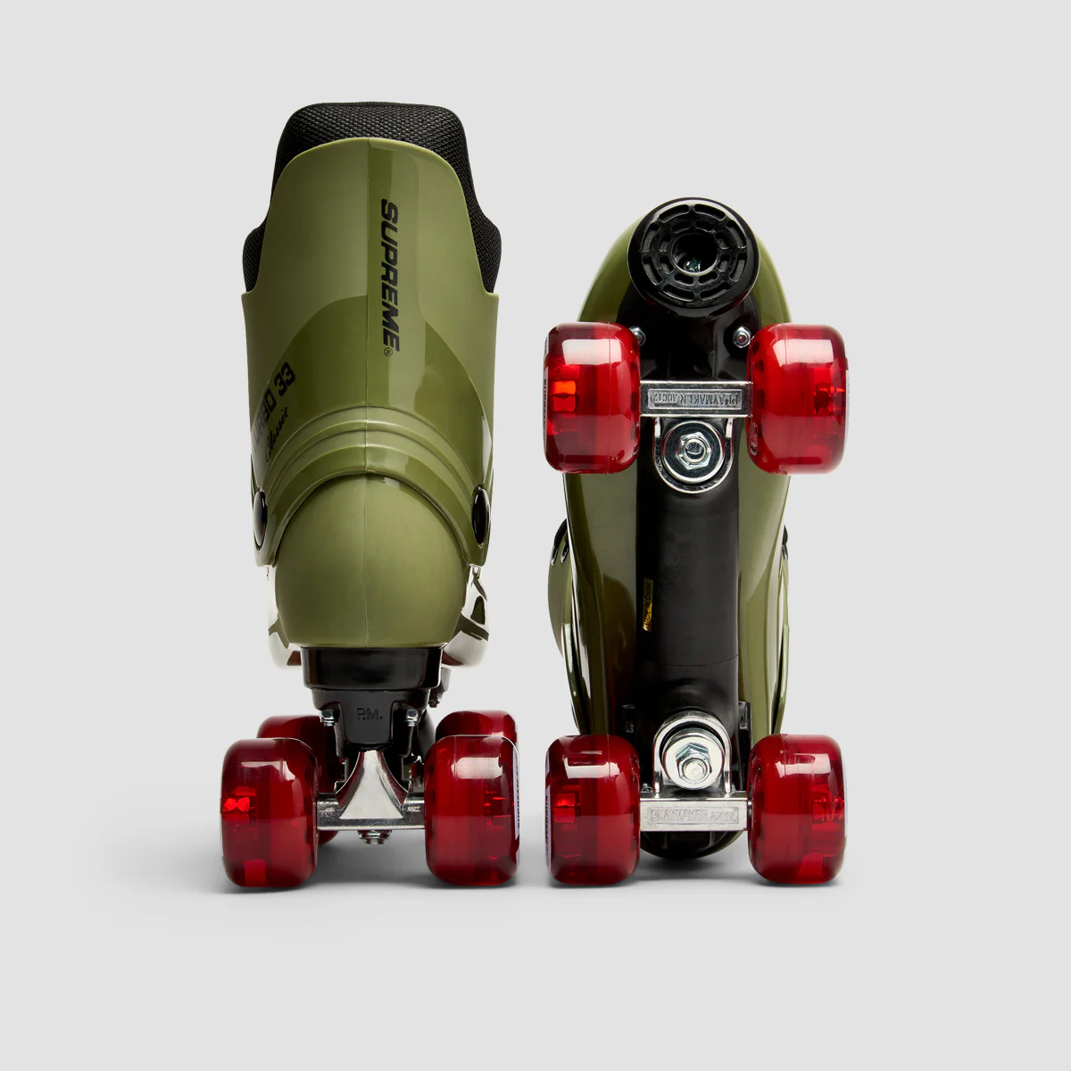 Supreme Turbo 33 Nylon Quad Skates Army Green/Red - Image 4