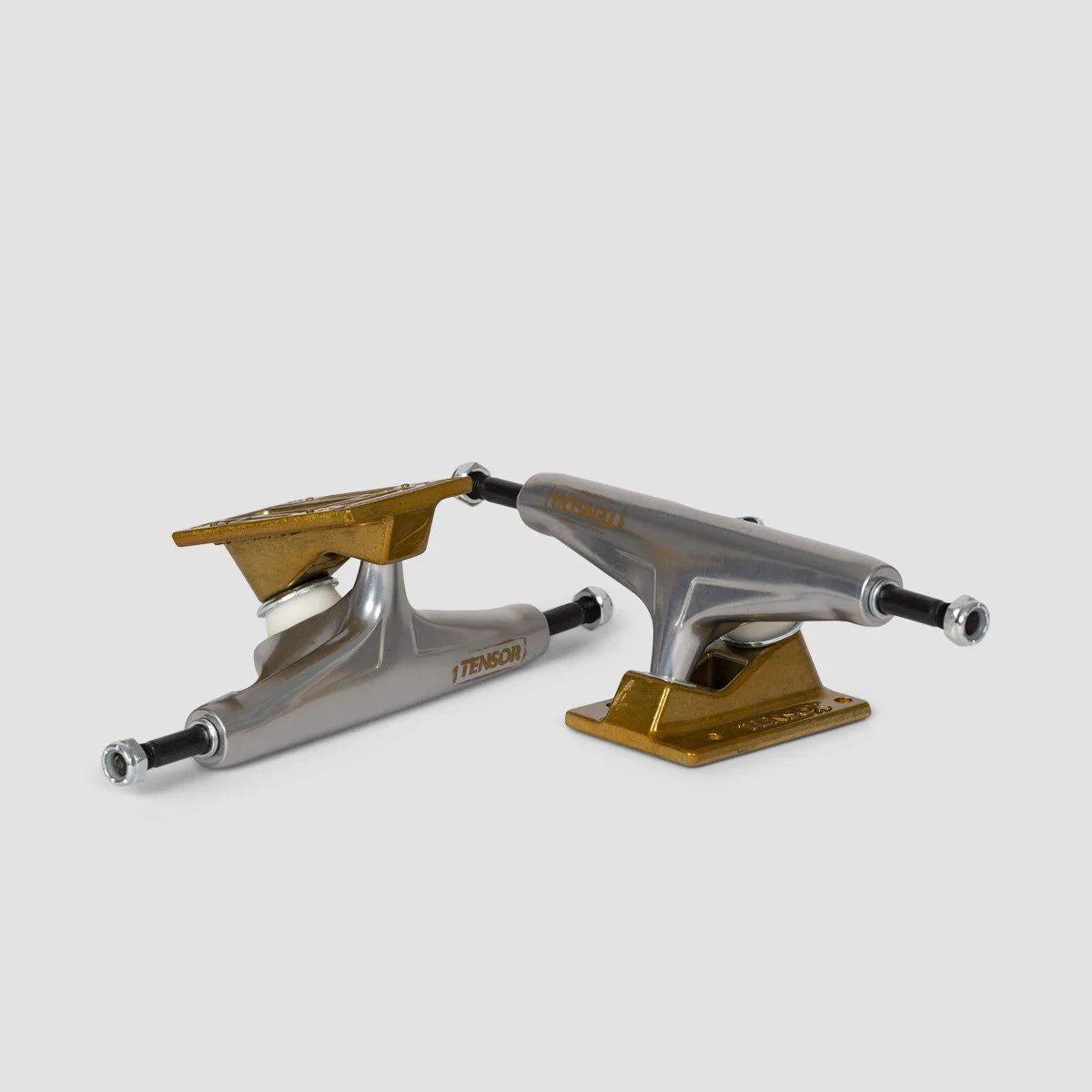 Tensor Aluminum Stencil Mirror 5.25 Skateboard Trucks 1 Pair Raw/Gold Fade - 7.875" - Image 3