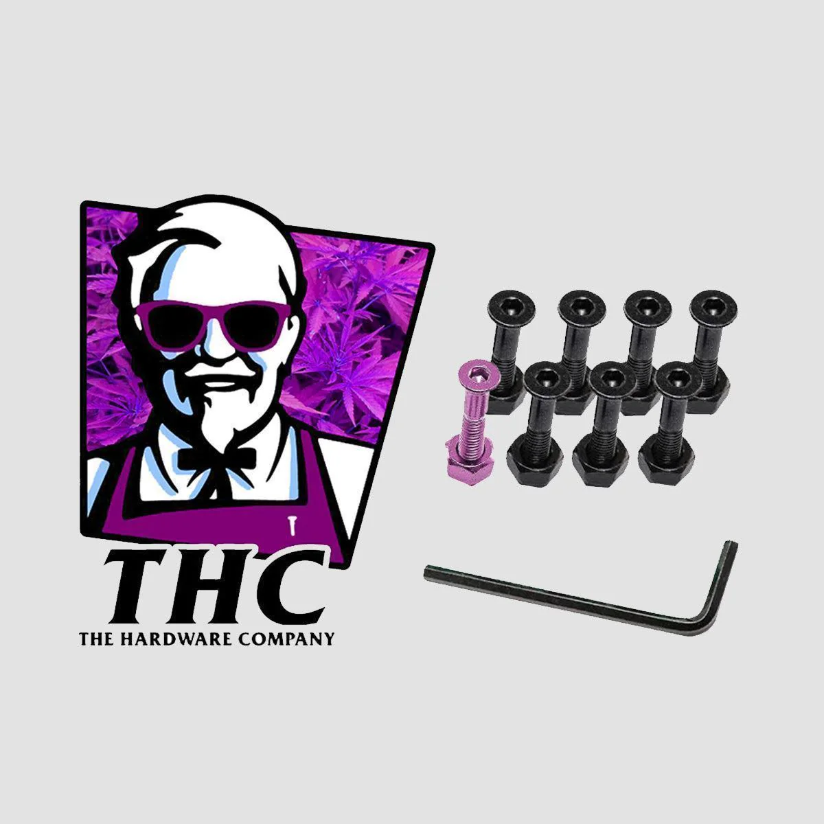 The Hardware Company THC Purple Haze Allen Truck Bolts Black/Purple 1"