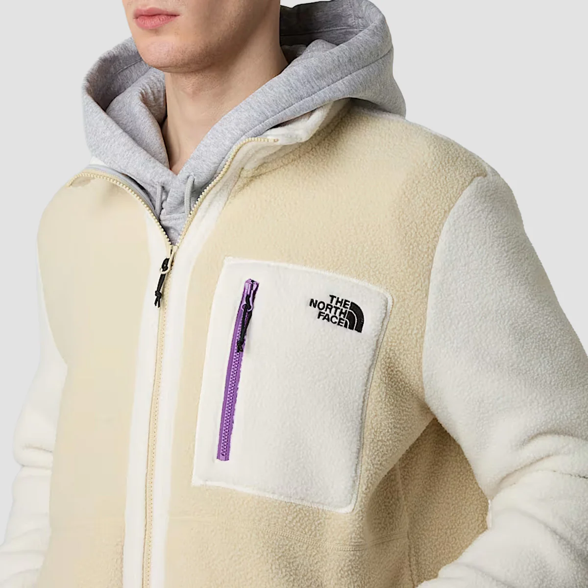 The North Face Yumiori Full Zip Fleece Jacket Gravel/White Dune/Grave - Image 3