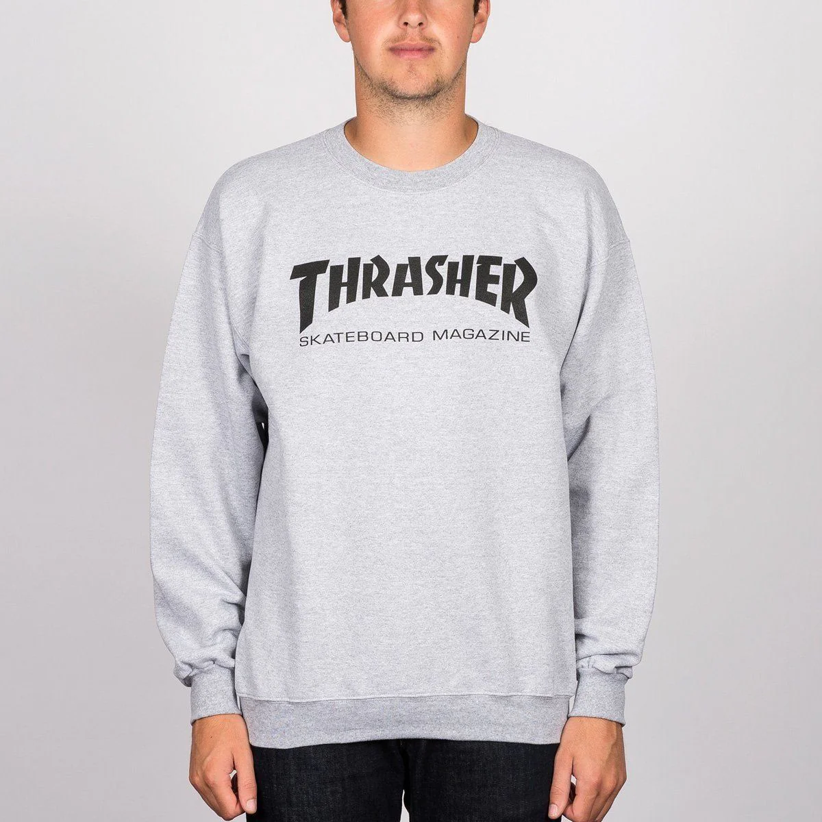 Thrasher Skate Mag Logo Crew Sweat Grey Heather