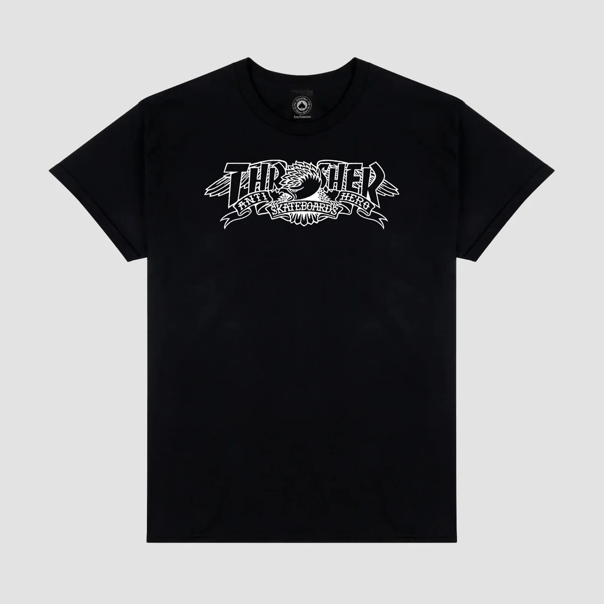 Thrasher X Antihero Mag Banner T-Shirt Black