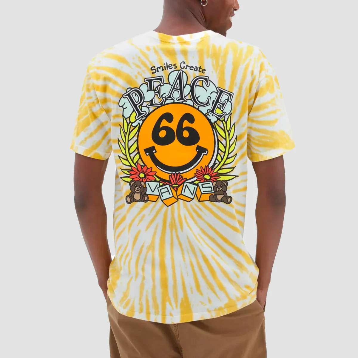 Vans 66 Peace Tie Dye T-Shirt Old Gold - Image 2