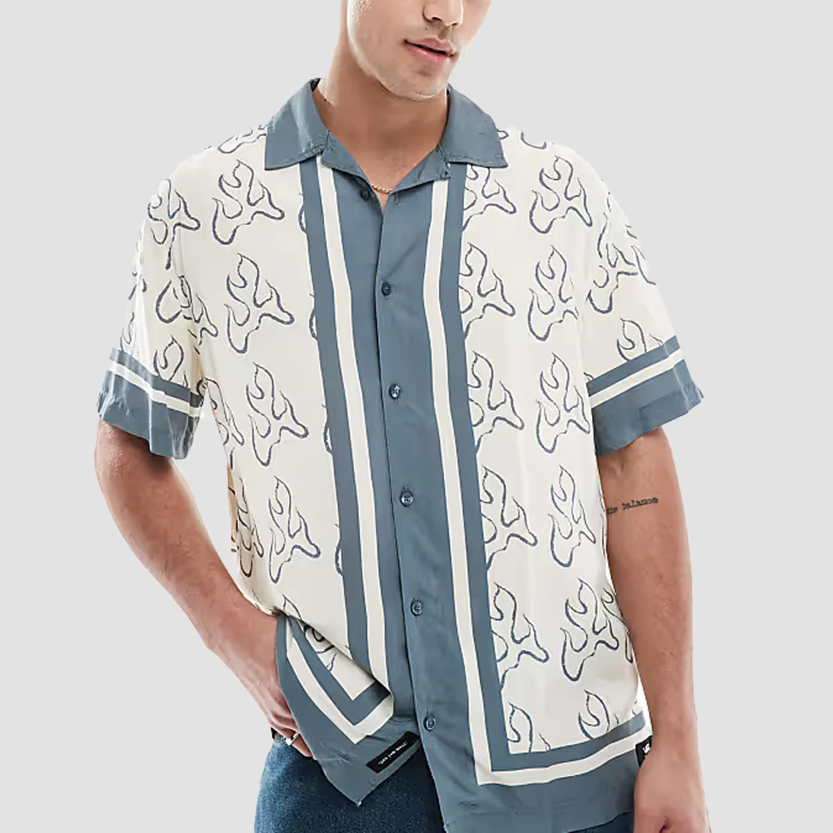 Vans Blaze Border Short Sleeve Shirt Lemon Icing/Stormy Weather